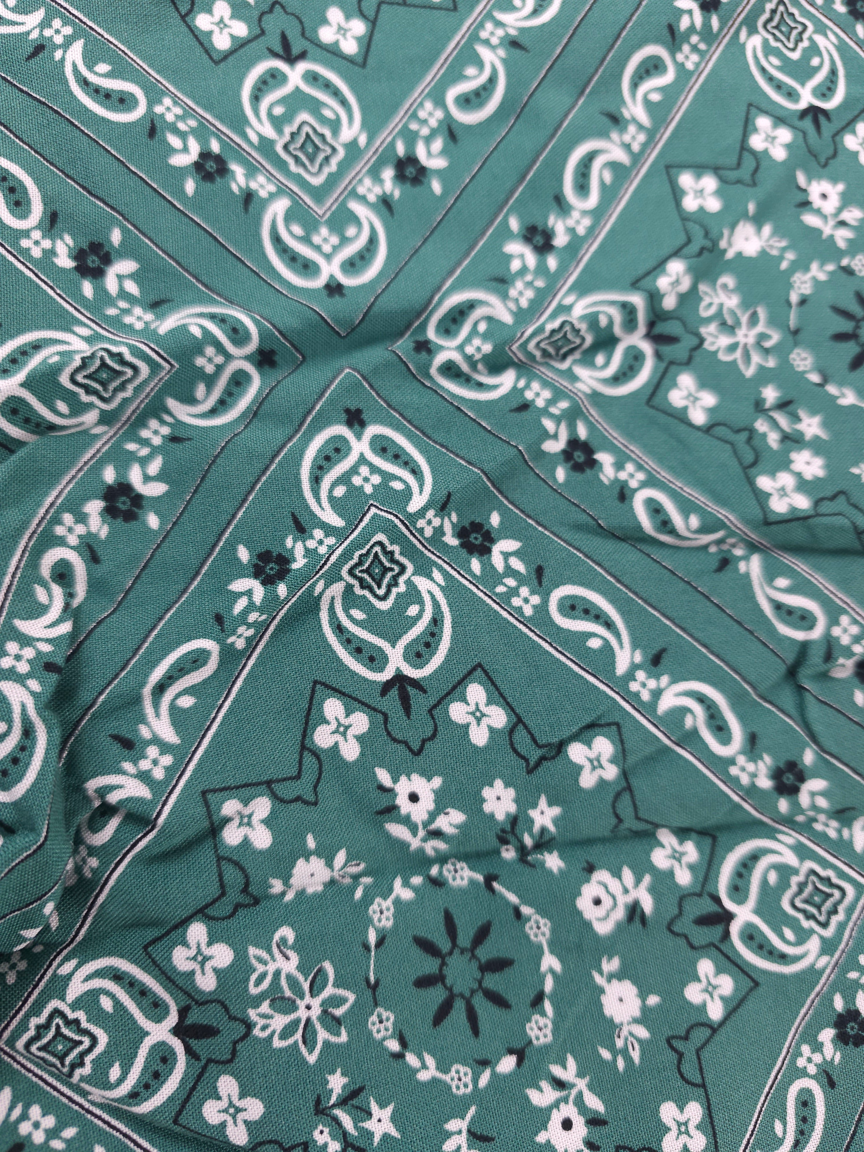 Forest green bandana Viscose- 2m piece
