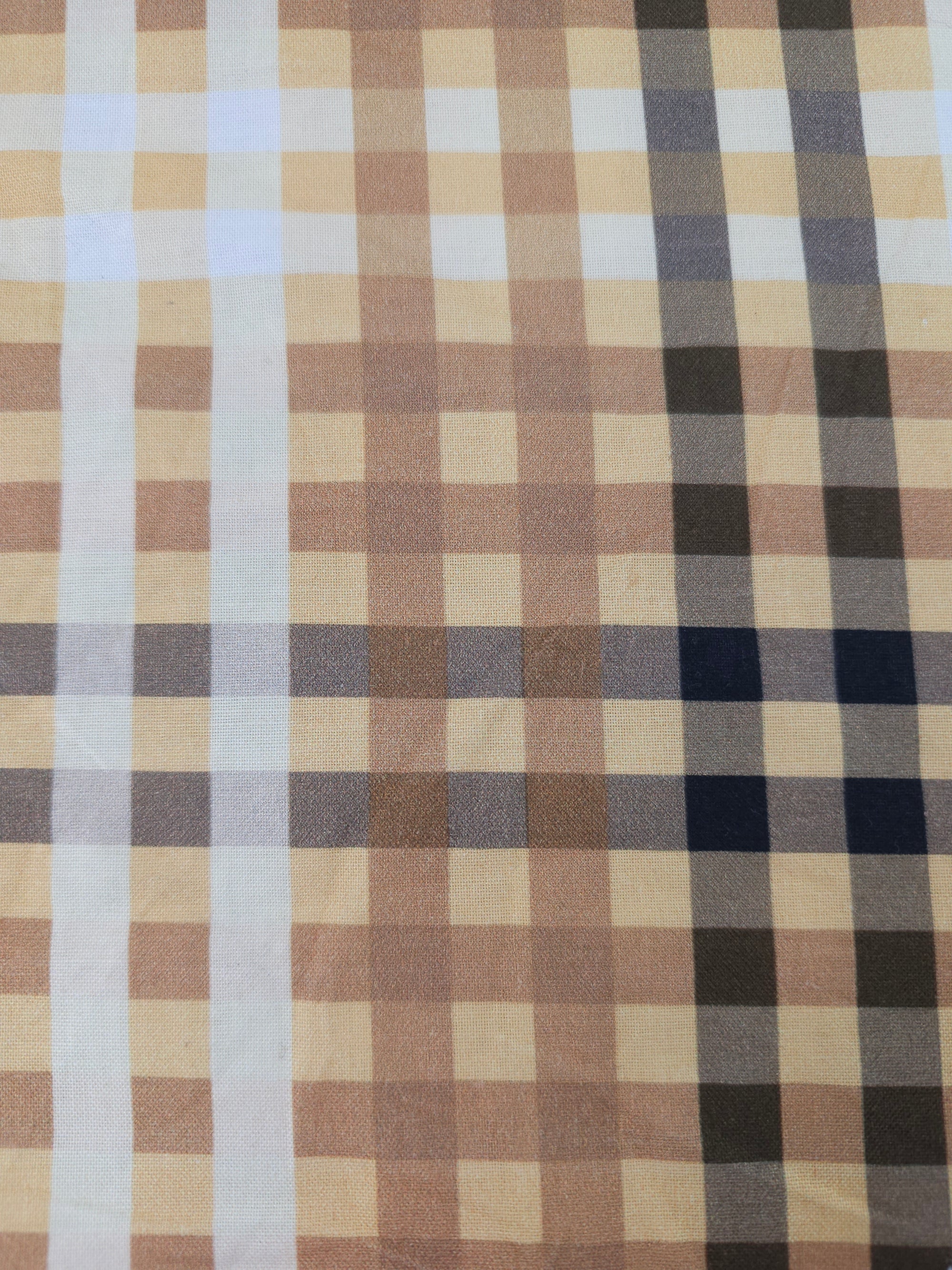 Sand/Black Tartan 100% Cotton