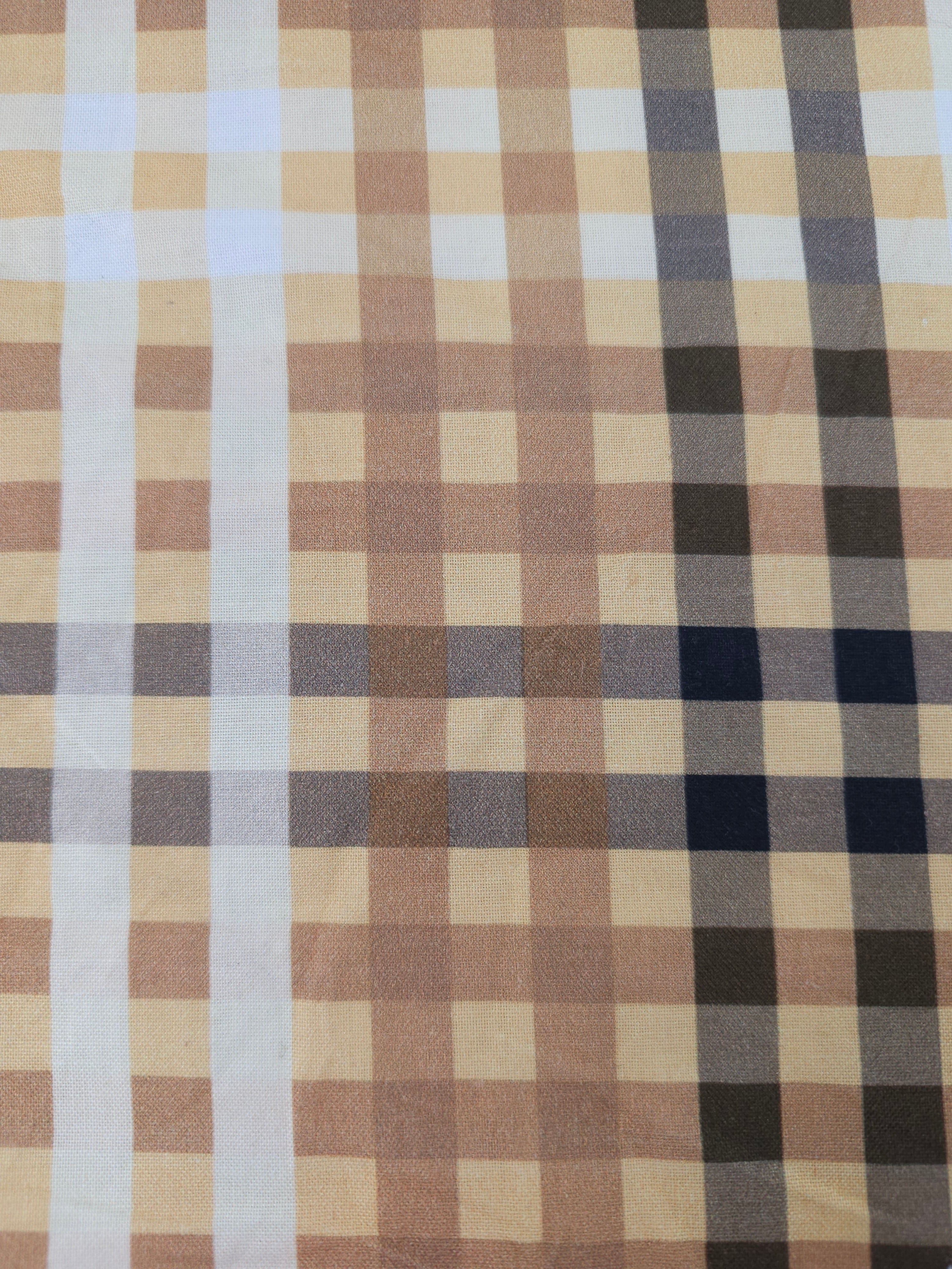 Sand/Black Tartan 100% Cotton