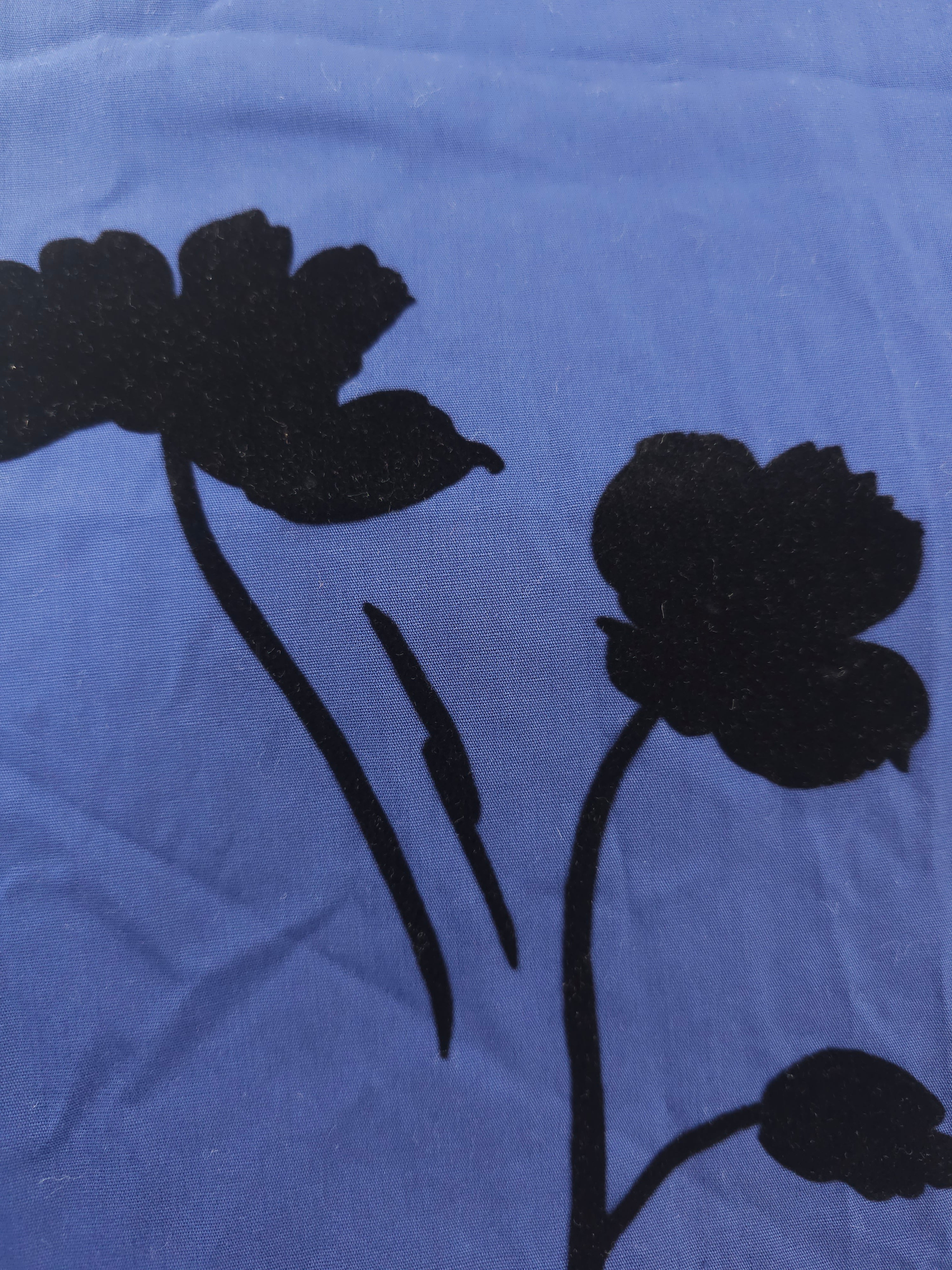 Navy flower Velvet and viscose- 2m piece