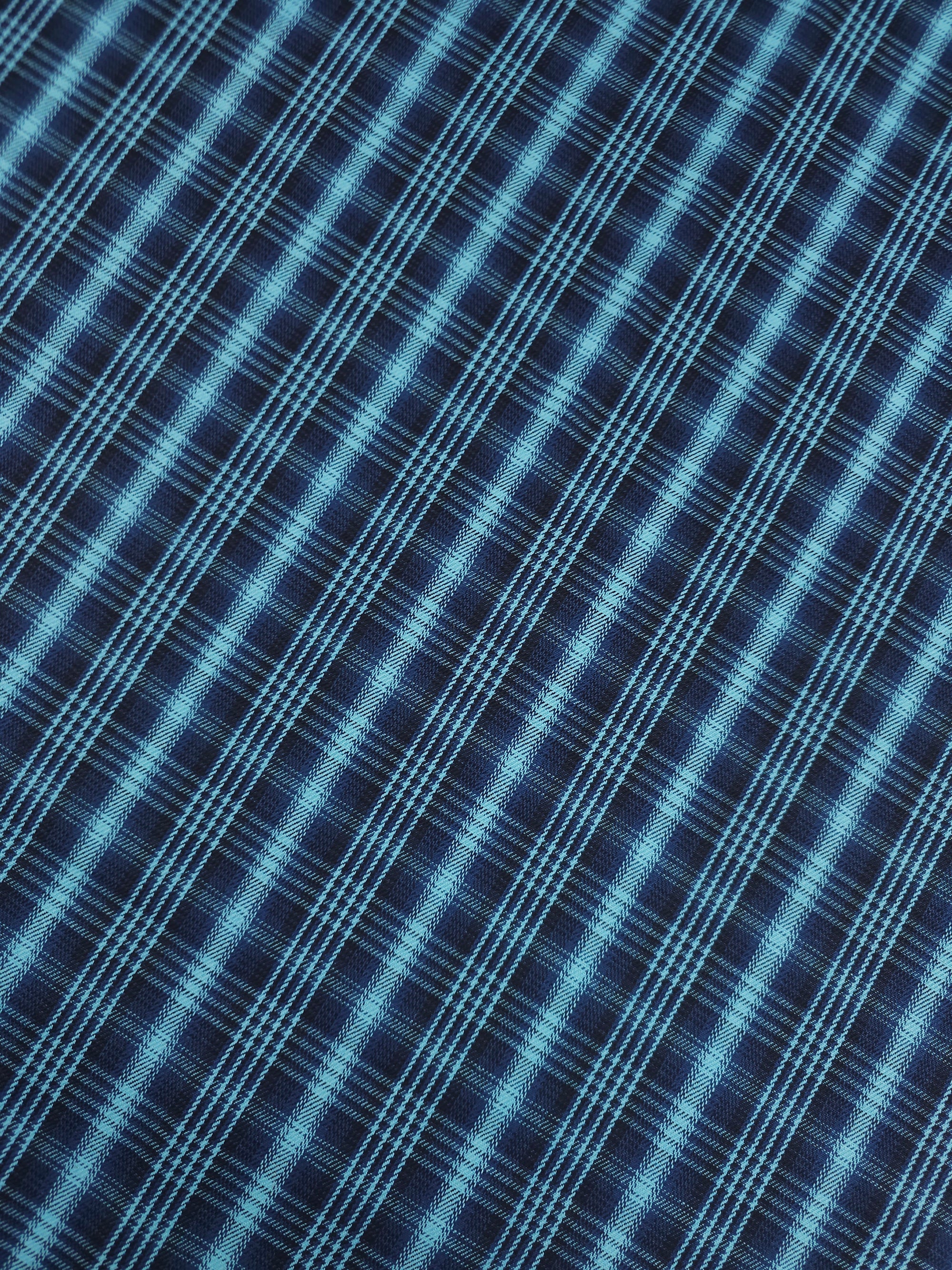 Light Blue/Navy Tartan Denim
