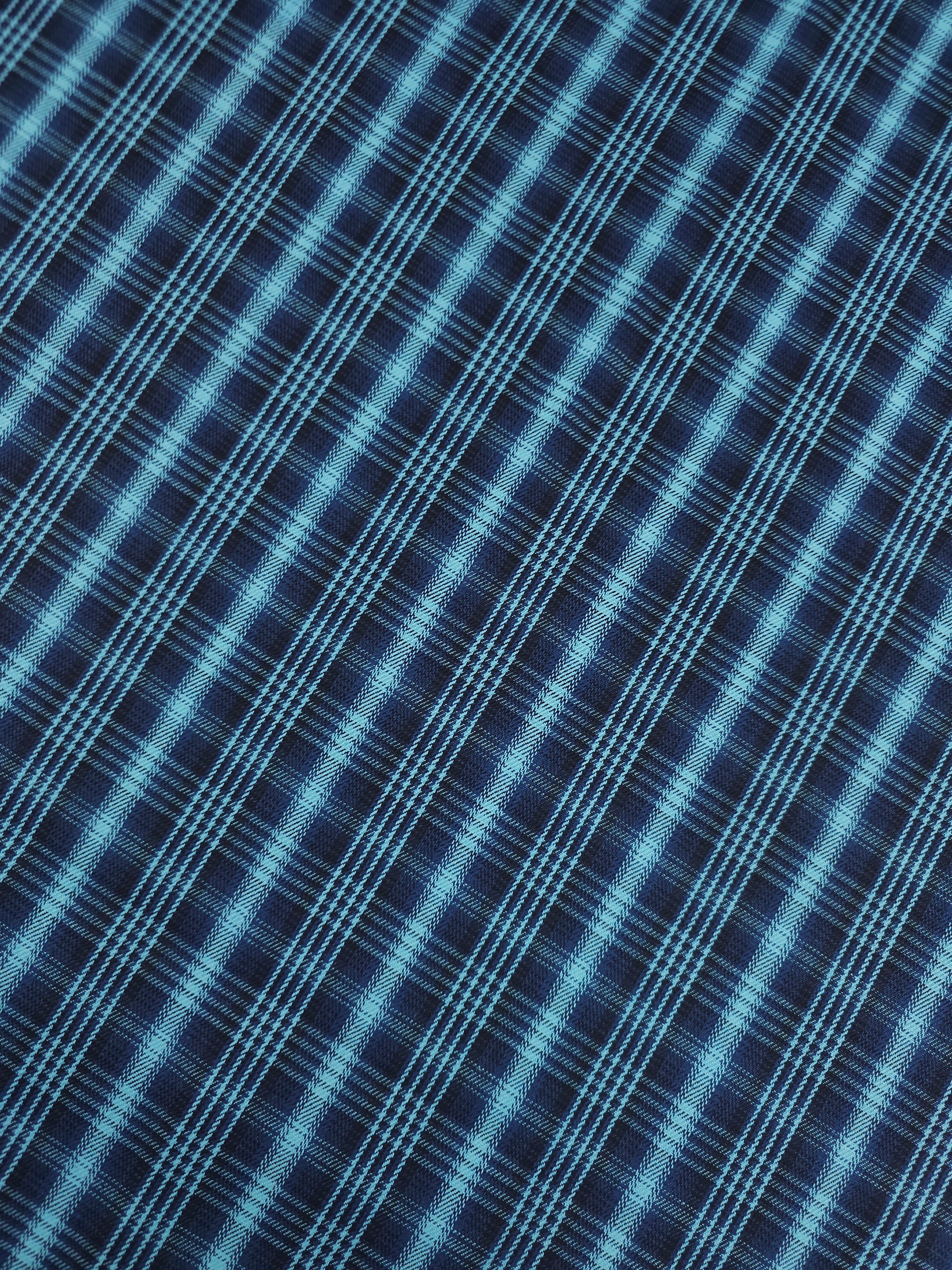 Light Blue/Navy Tartan Denim