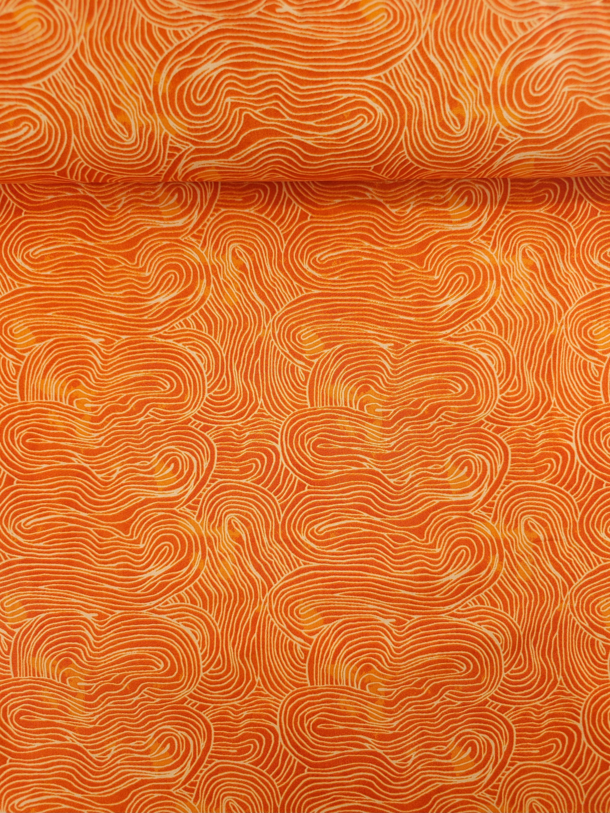 Orange Wavy 100% Cotton