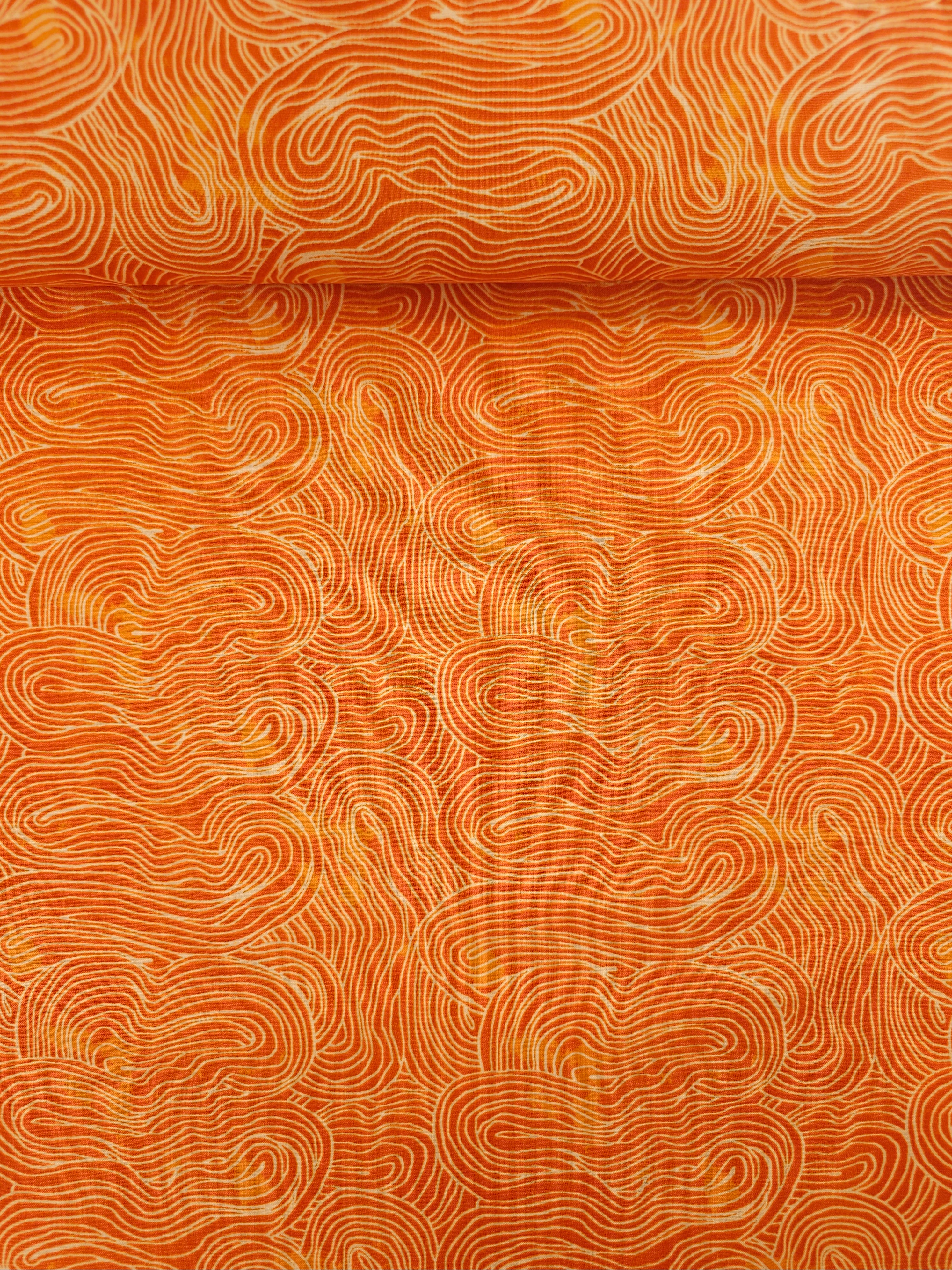Orange Wavy 100% Cotton