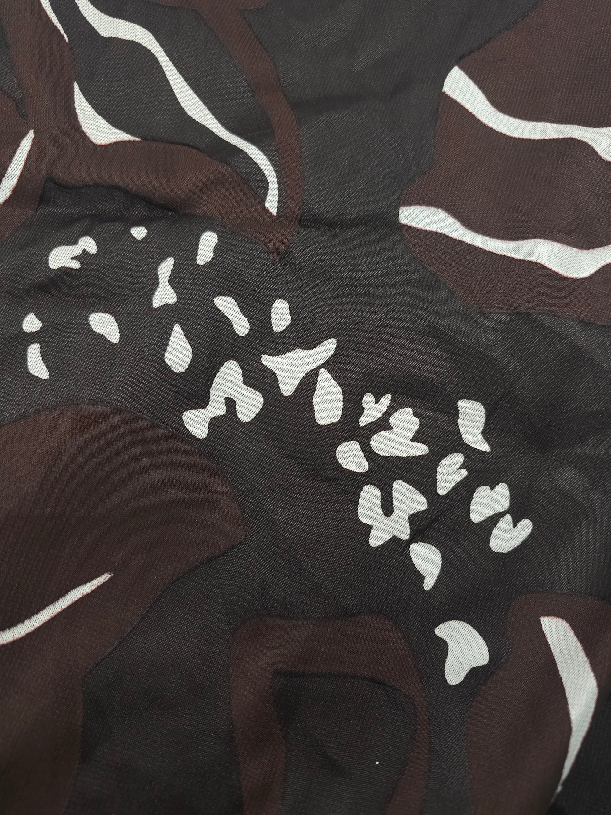Dark brown floral Viscose- 2m piece