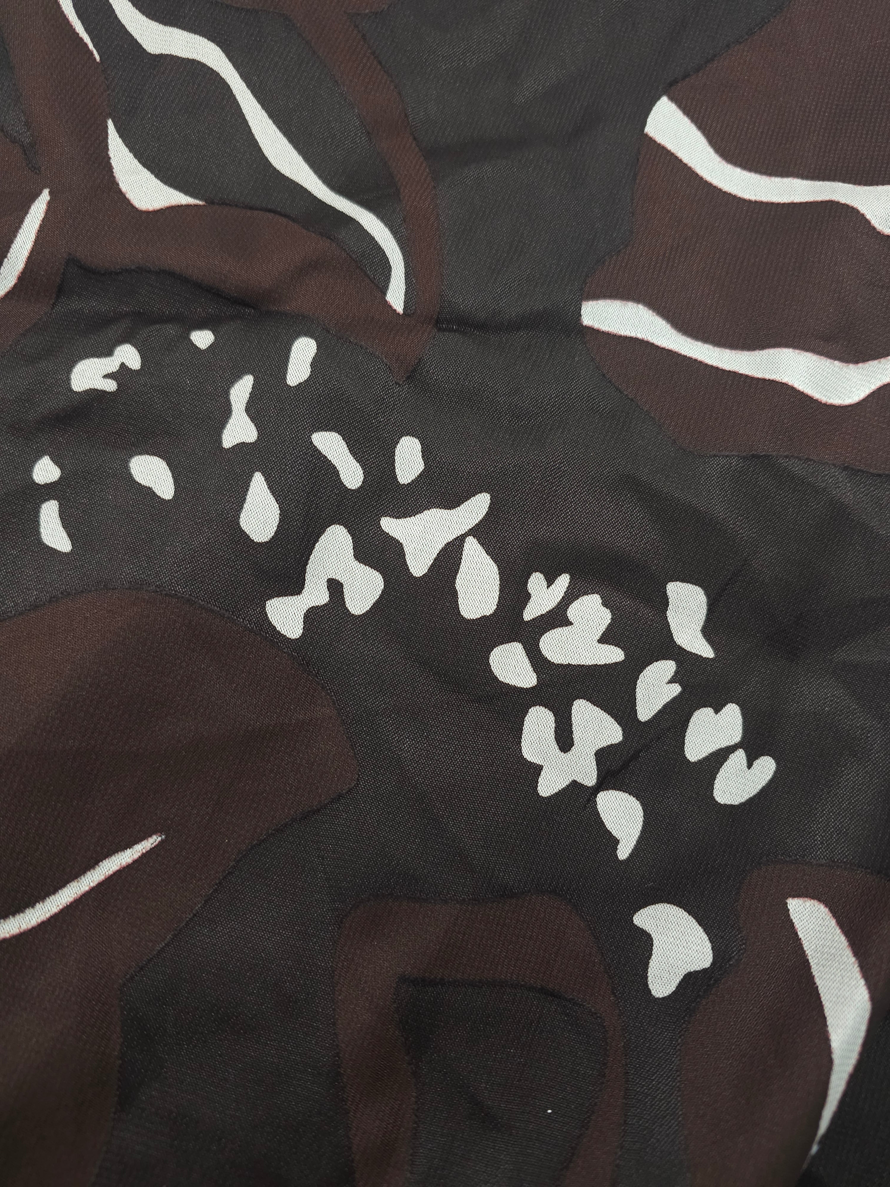 Dark brown floral Viscose- 2m piece
