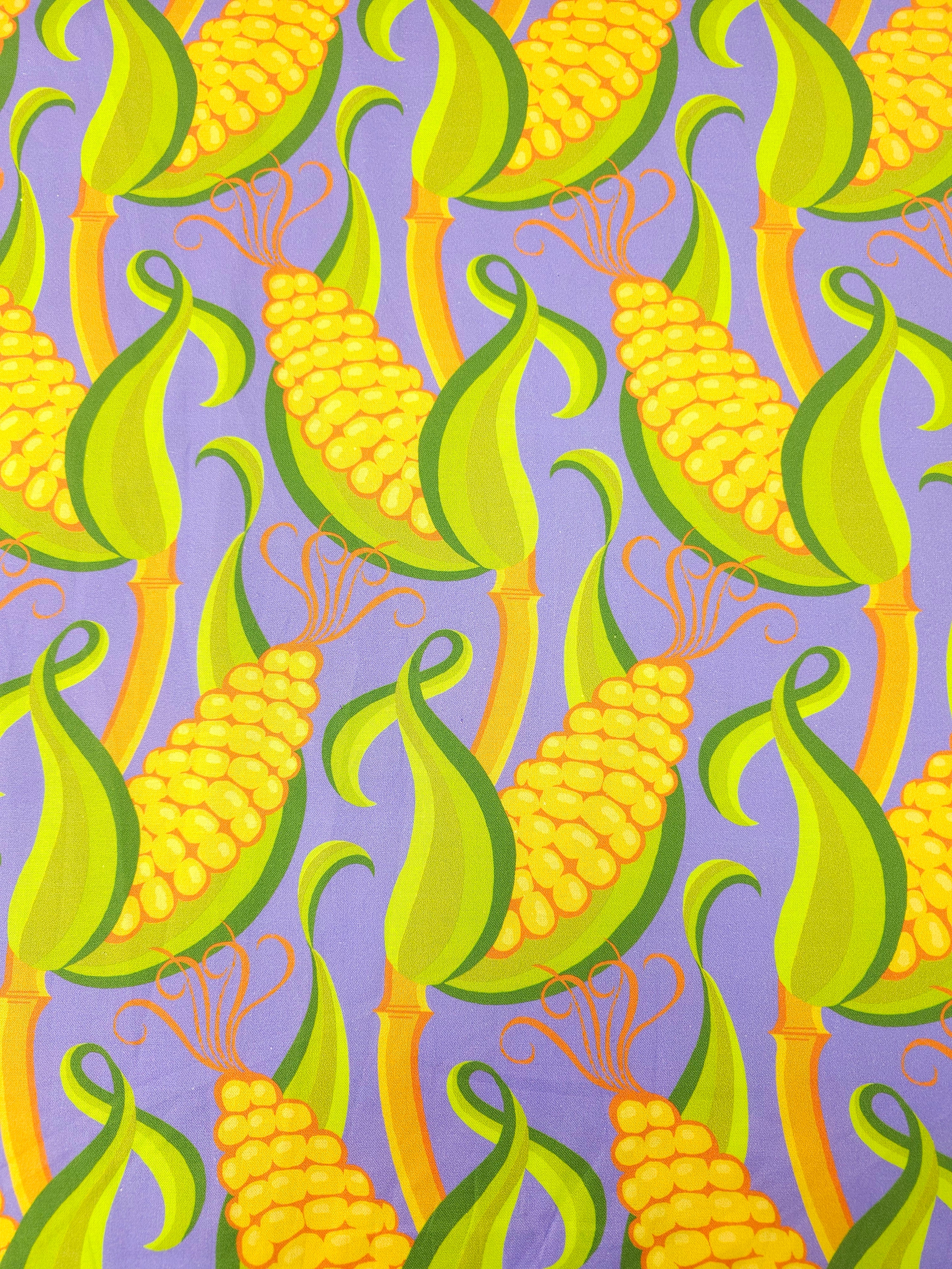 Purple Novelty Corn Patch 100% Cotton - Free Spirit