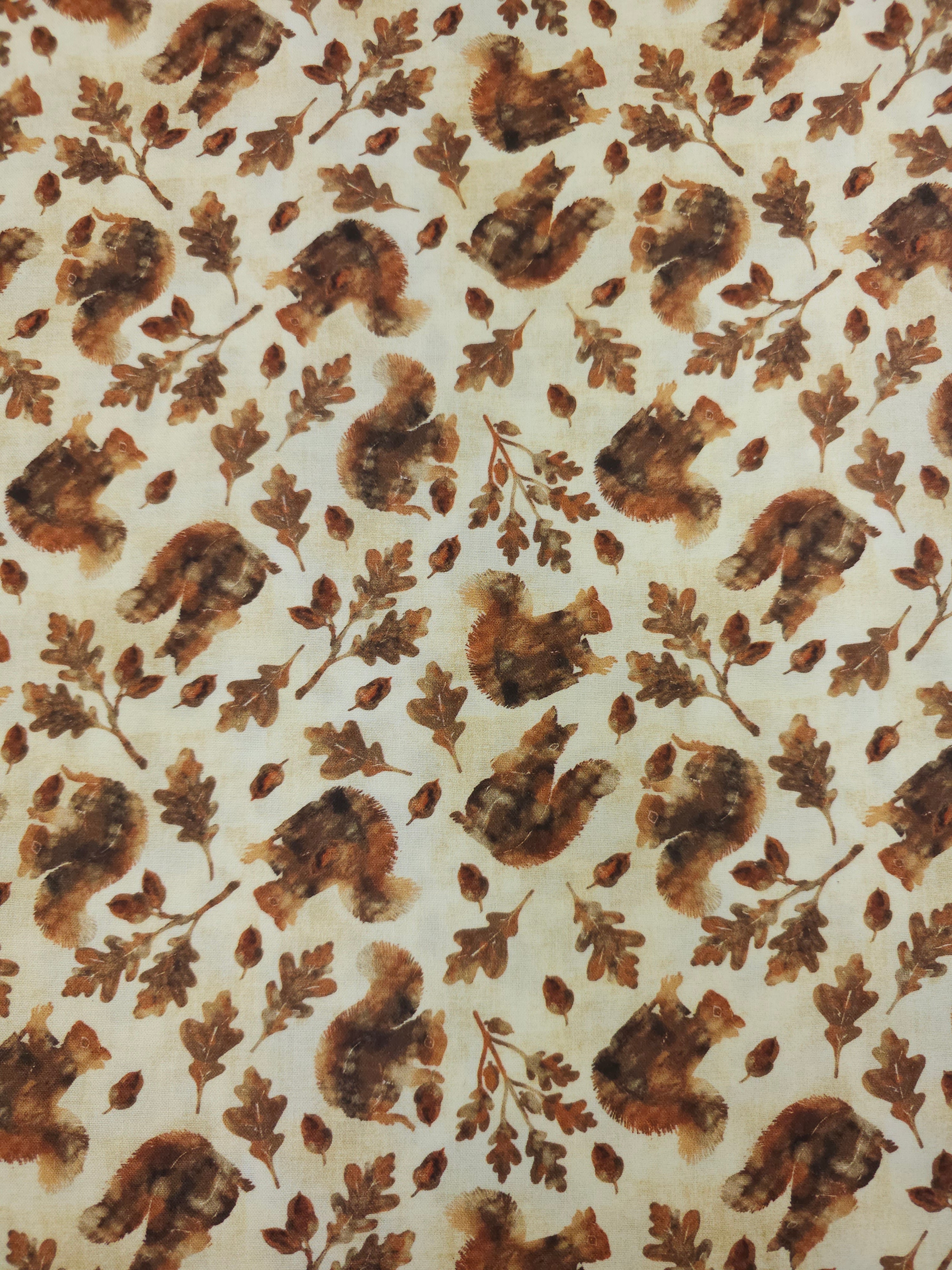 Squirrel Leaf 100% Cotton