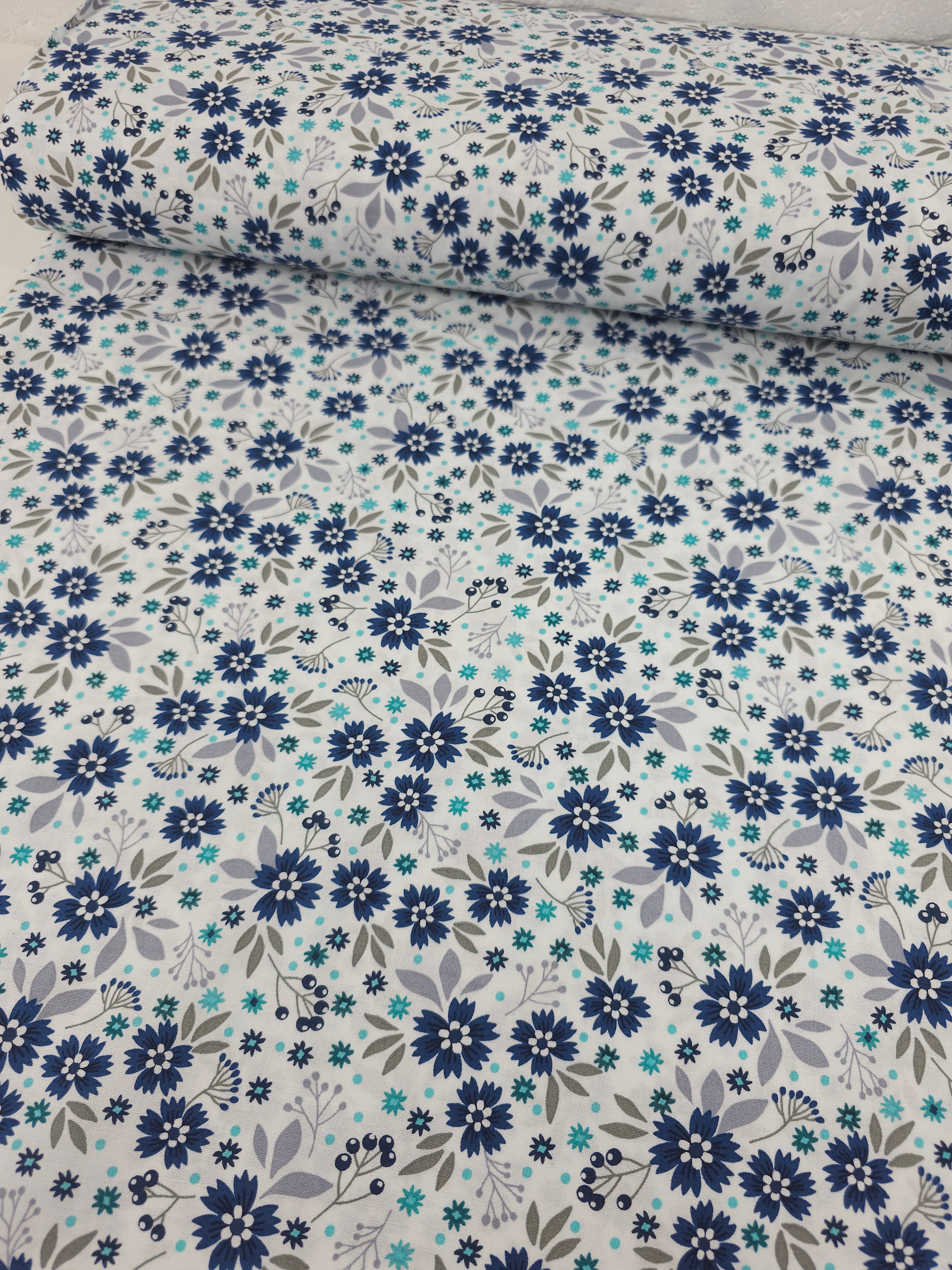 Navy Garden Bloom 100% Cotton