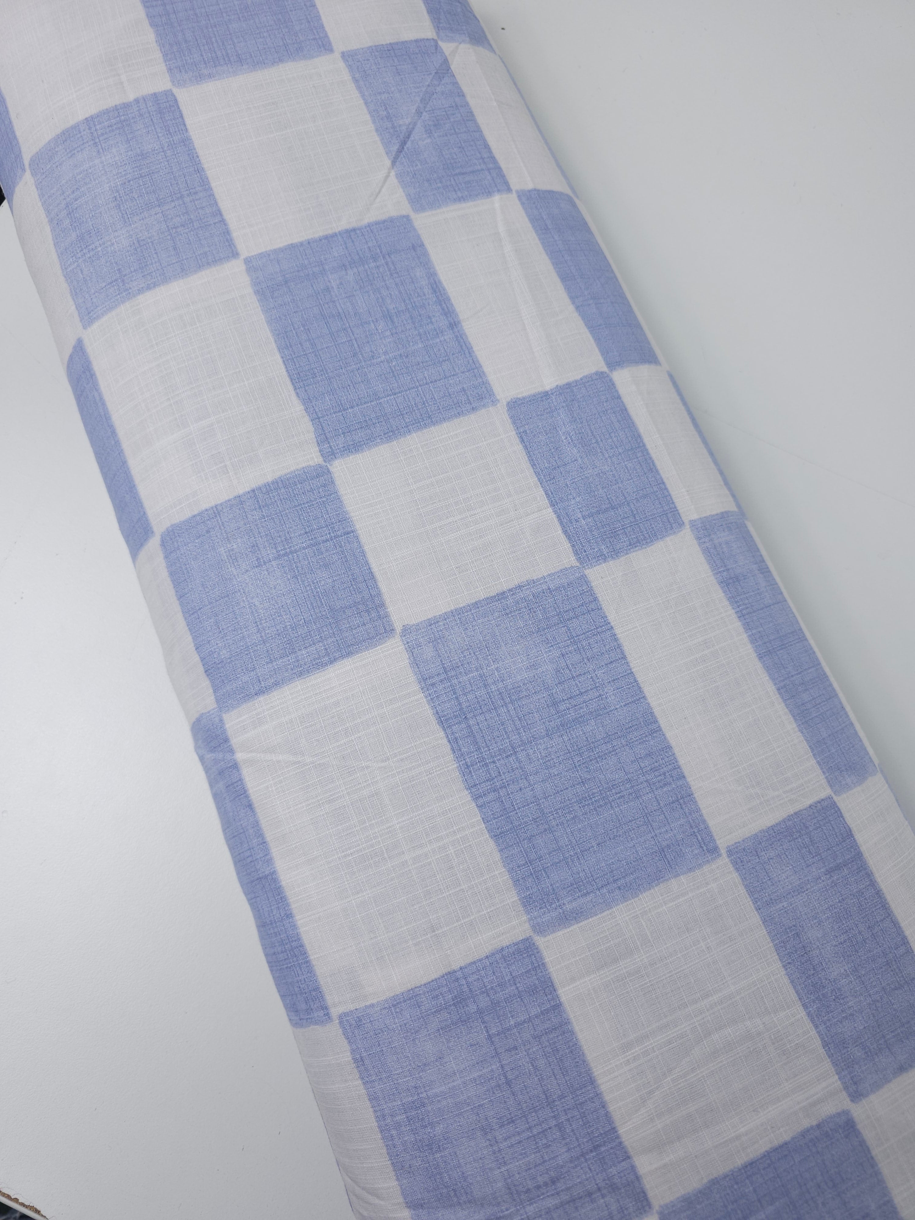 Cloud Blue Irregular Checkerboard 100% Cotton *EXTRA WIDE*