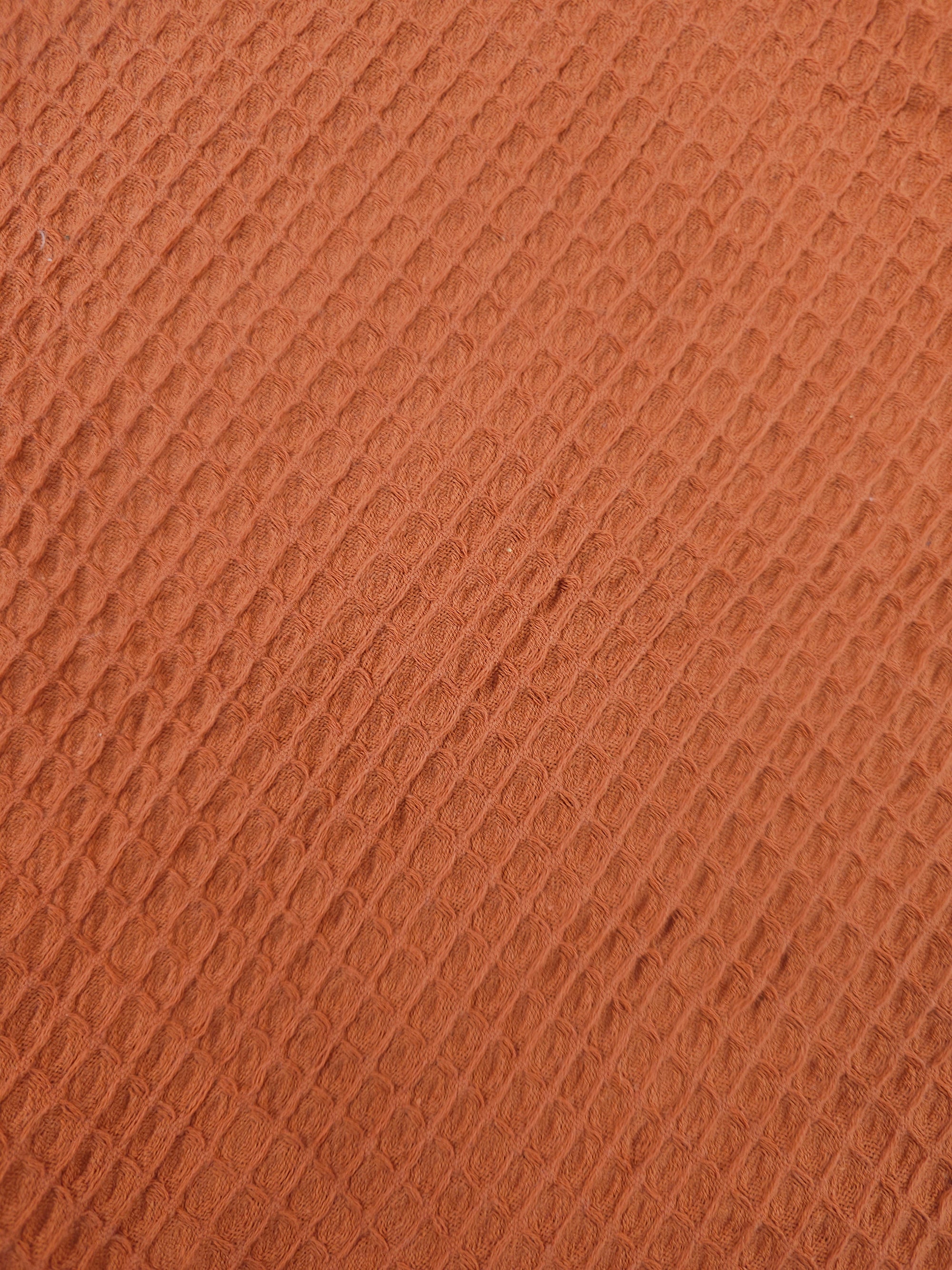 Deep Orange Waffle Cotton