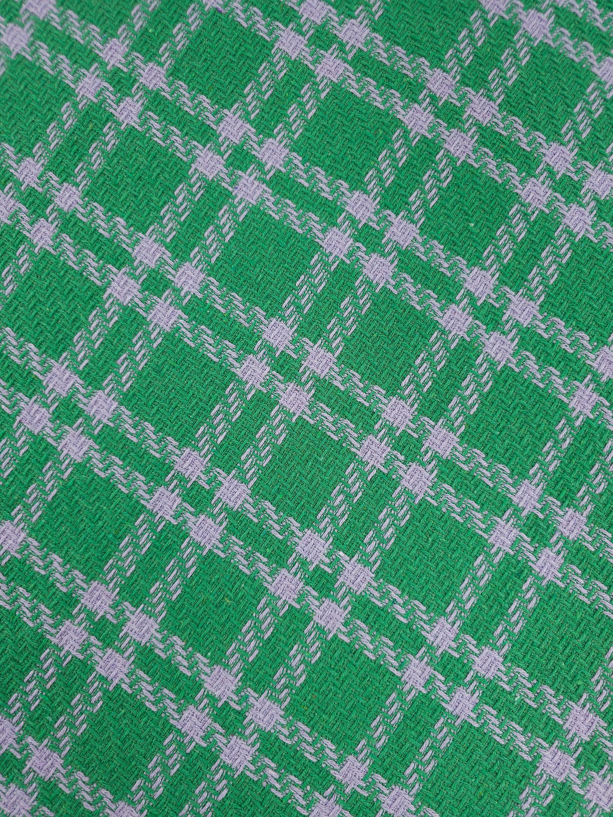 Green/Lilac Tartan Boucle