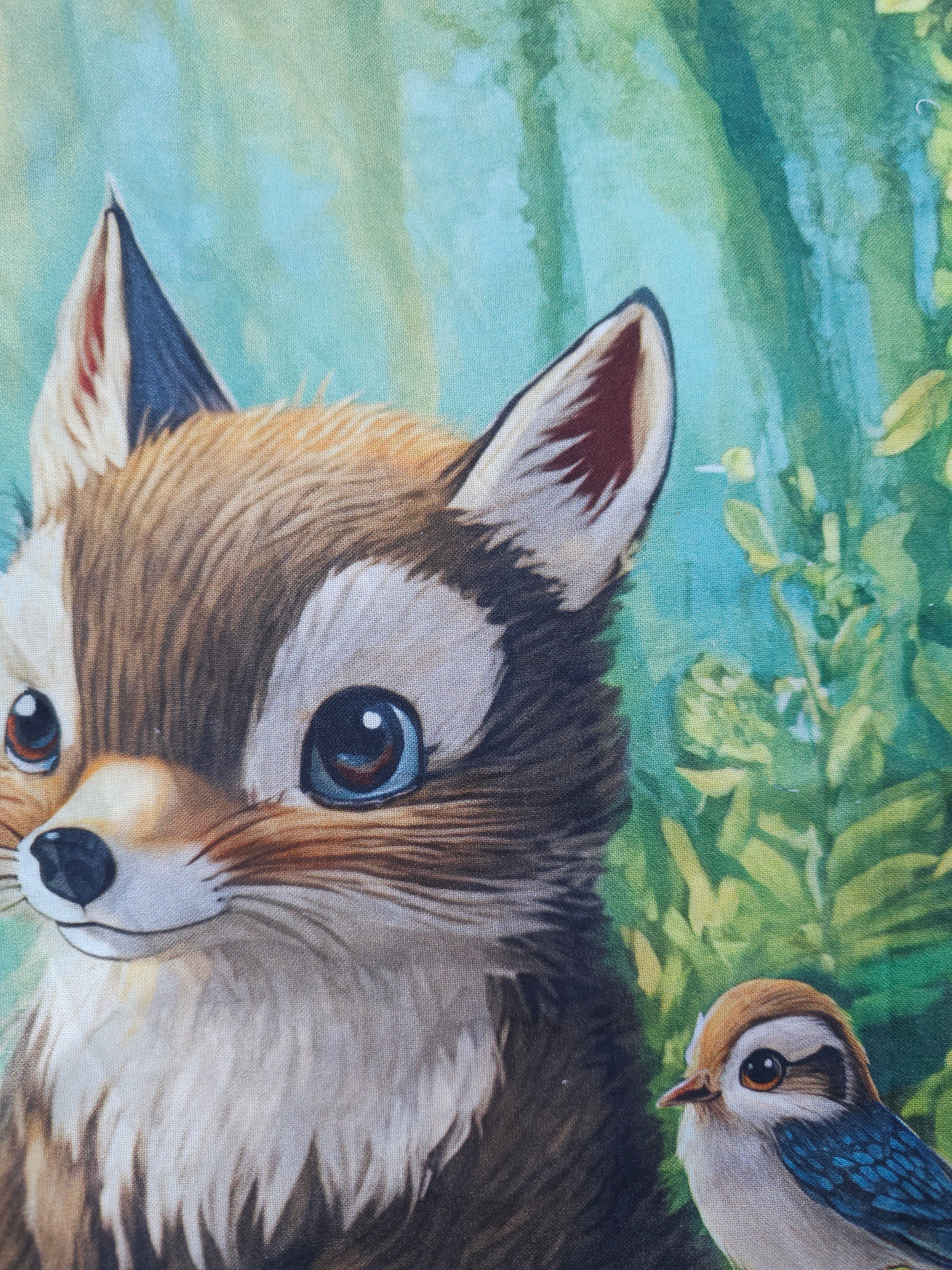 Woodland animals Cotton panels- 1.7m piece
