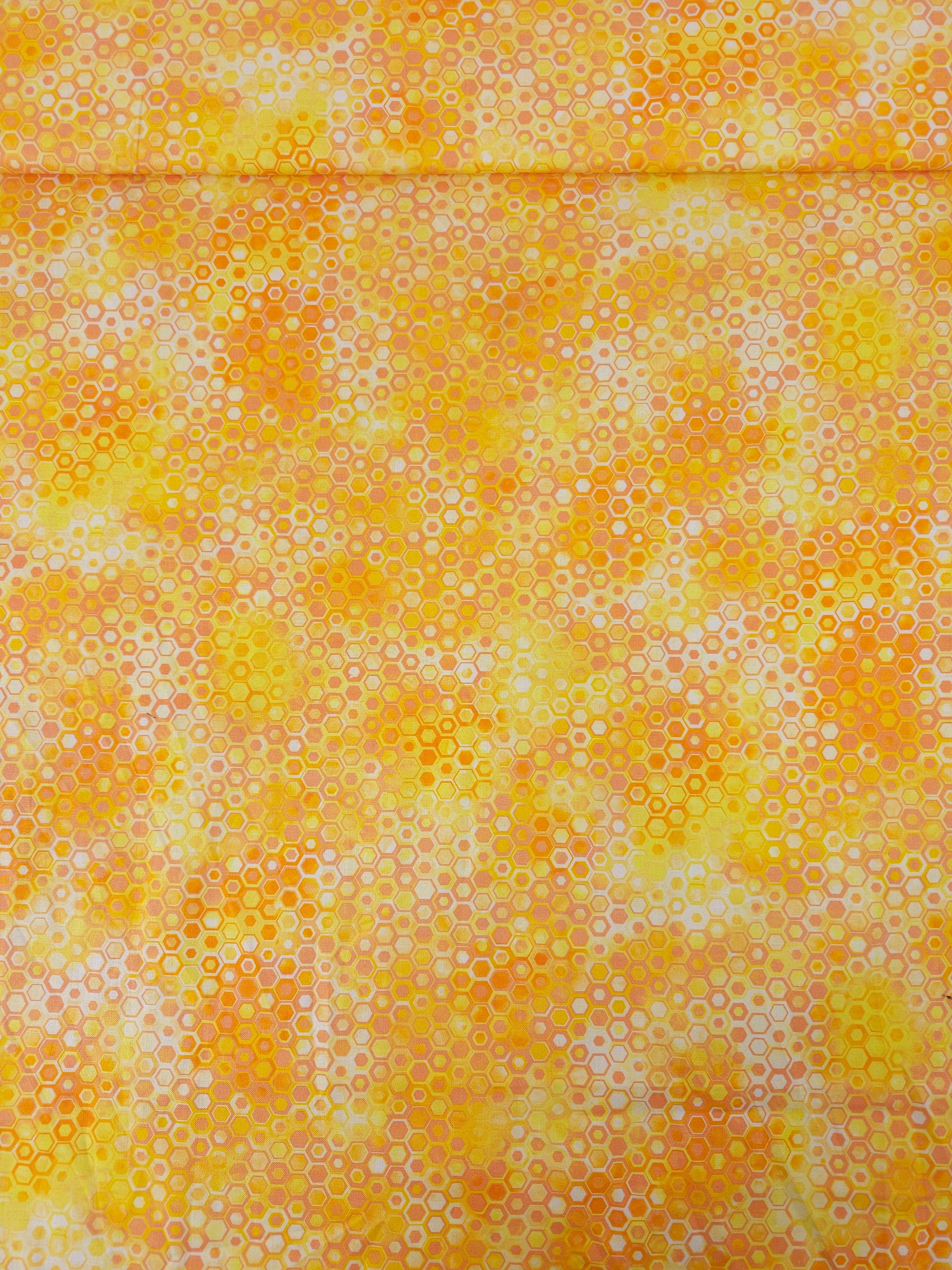 Sunny Orange Hexagon Phantasma 100% Cotton - Robert Kaufman
