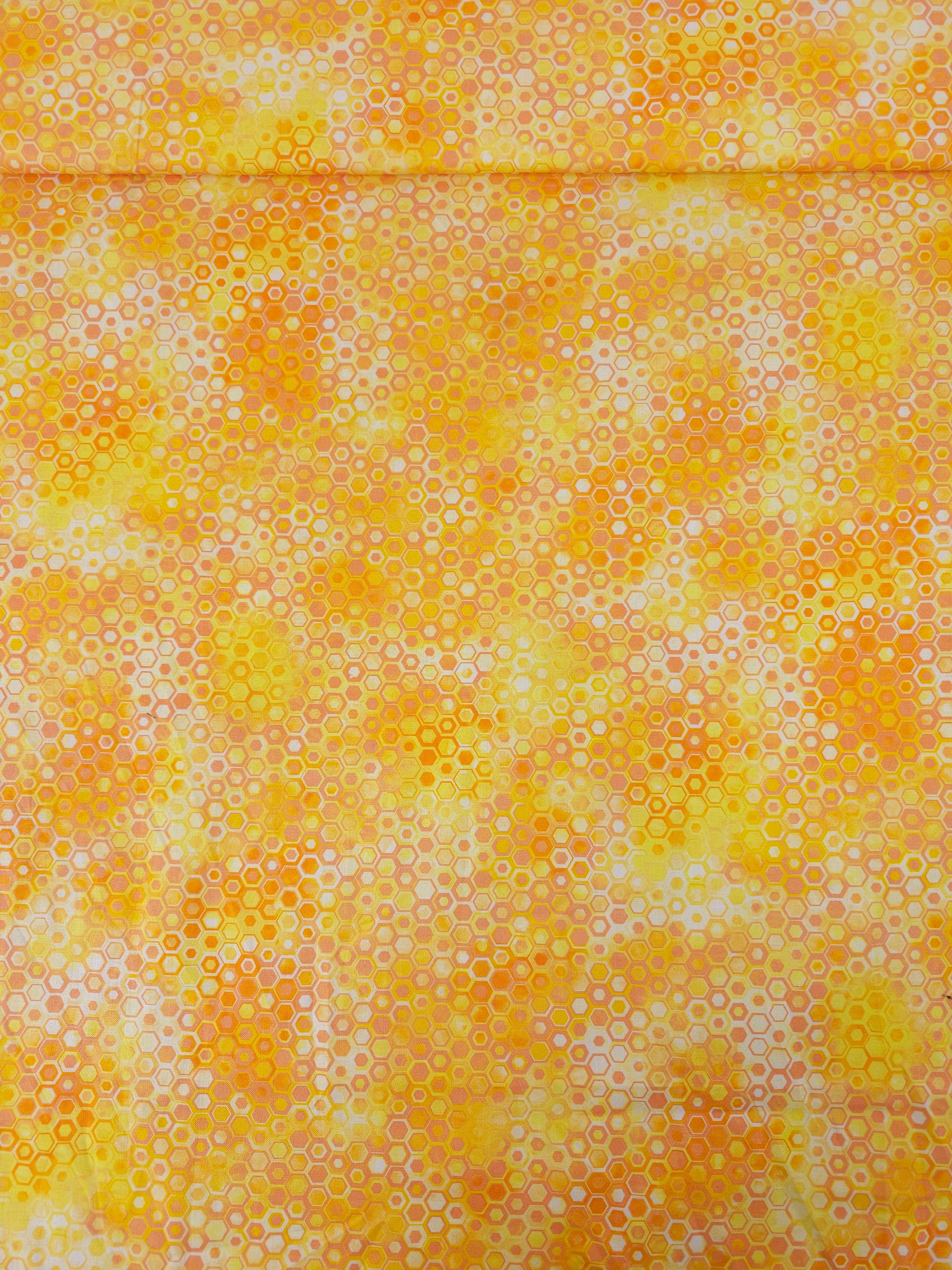 Sunny Orange Hexagon Phantasma 100% Cotton - Robert Kaufman
