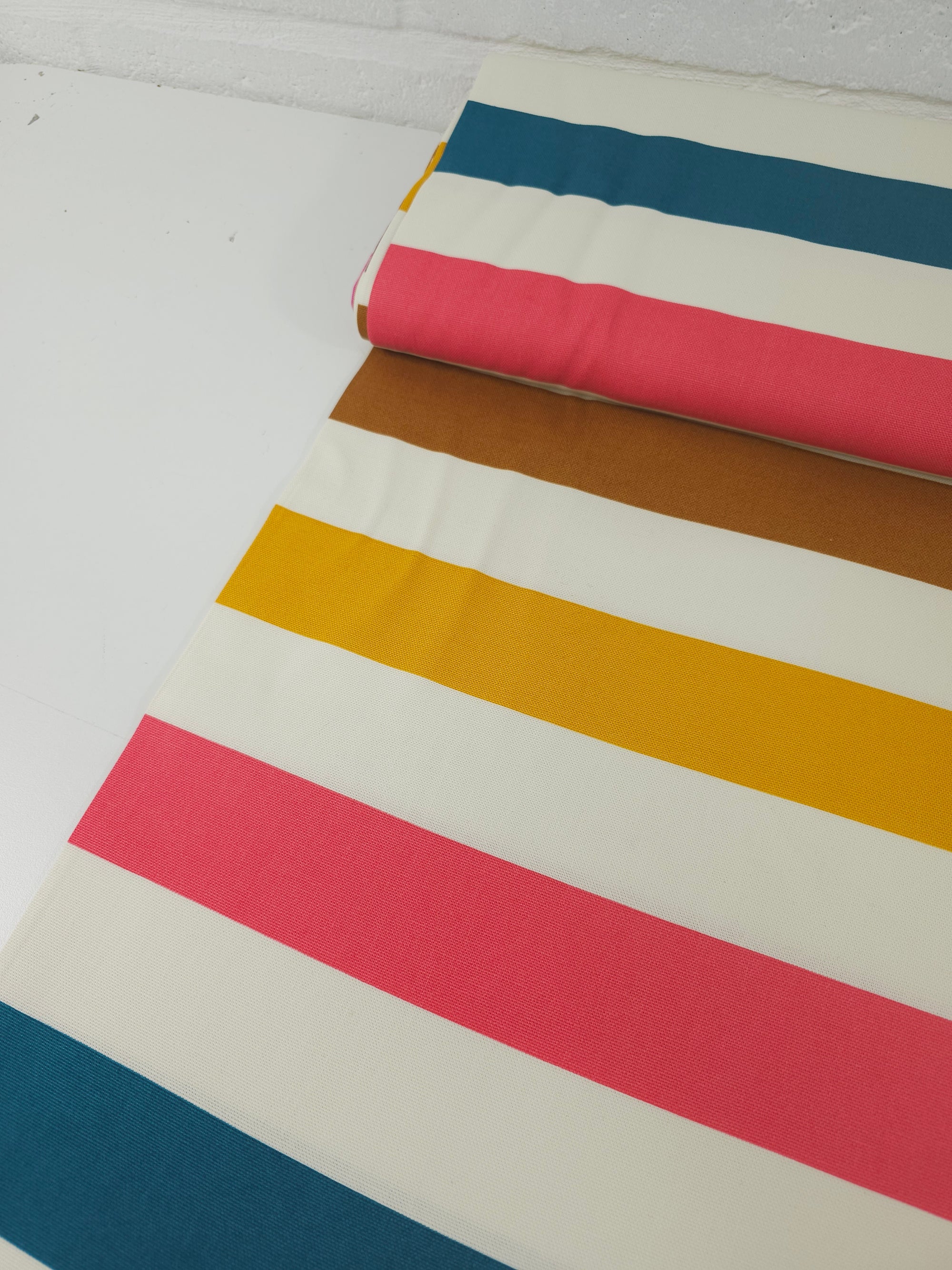 Summer Fusion Block Stripe Lightweight Canvas Cotton