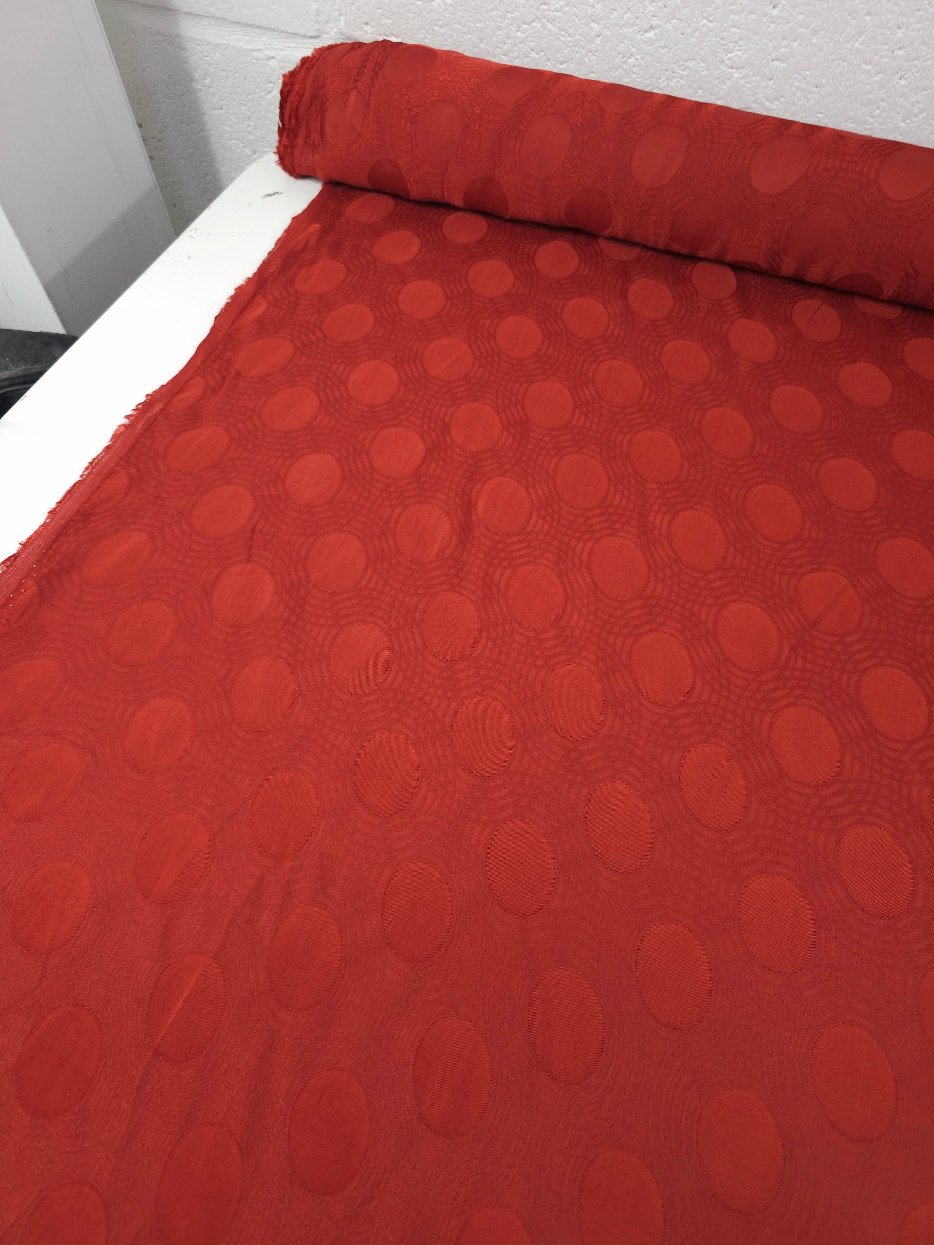 Rustic Brick Circle Chain Satin Jacquard