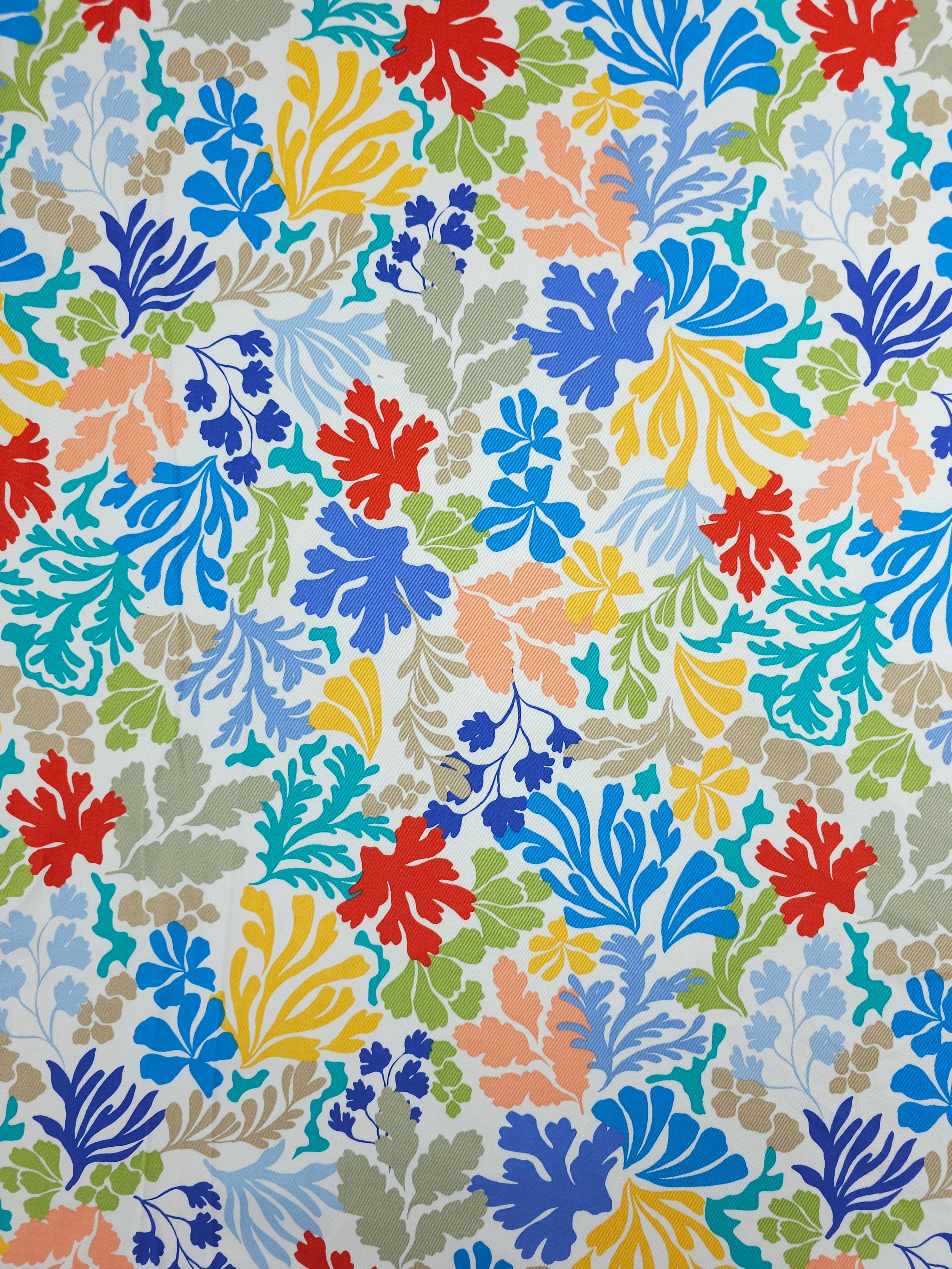 Abstract Seaweed Floral Lightweight Cotton Sateen Twill