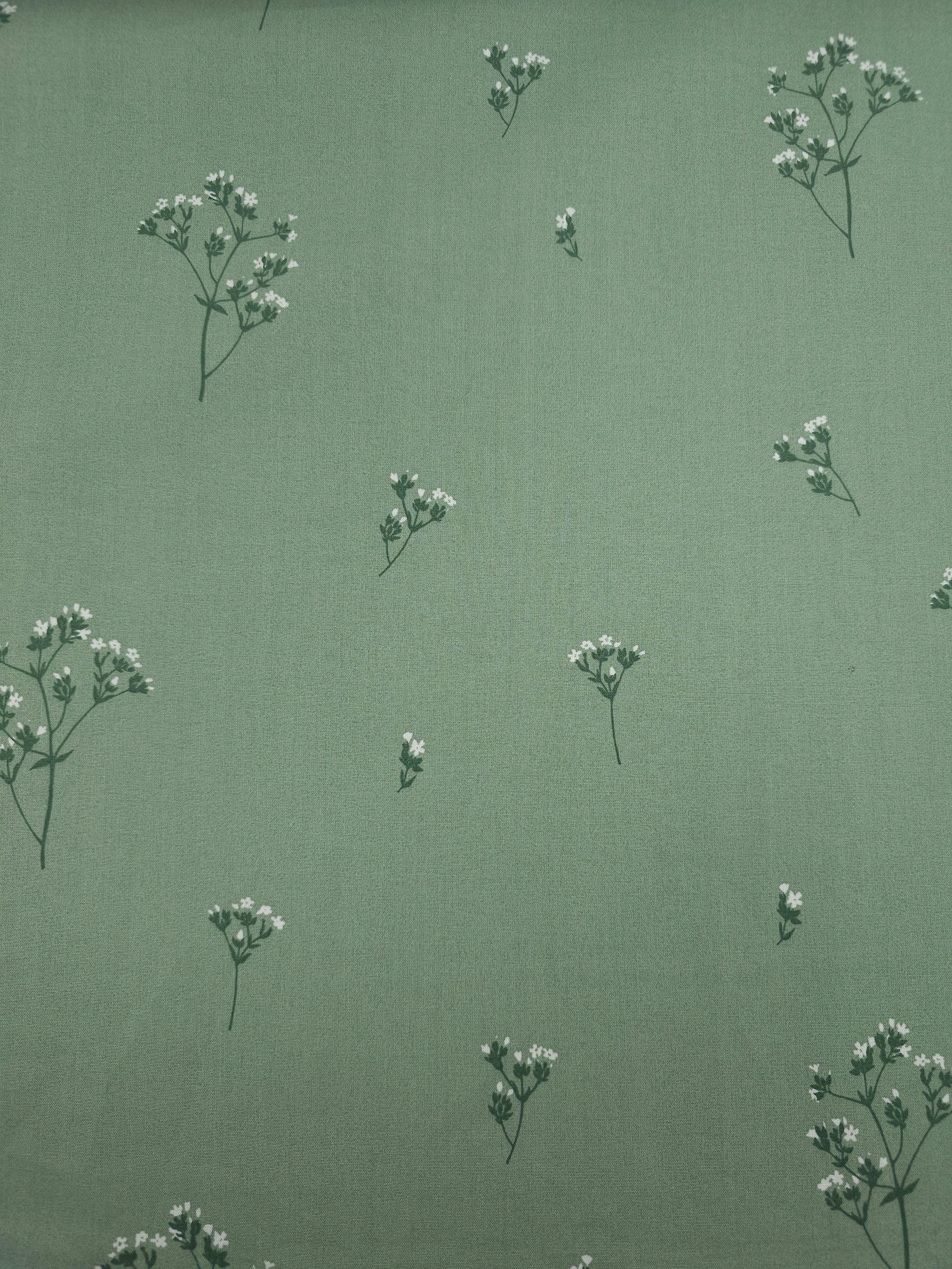 Deep Sage Floating Stems Lightweight Cotton 60"
