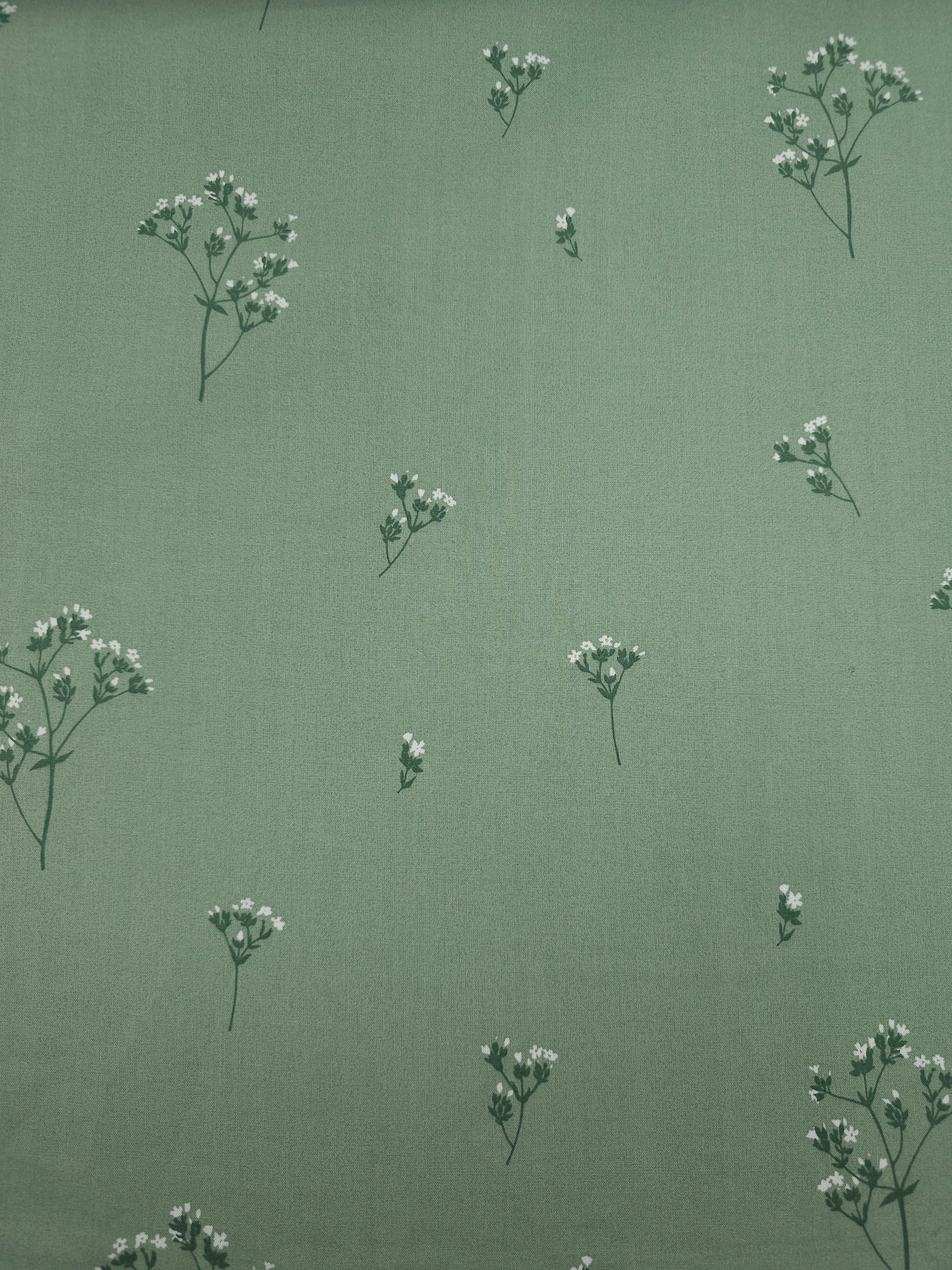 Deep Sage Floating Stems Lightweight Cotton 60"