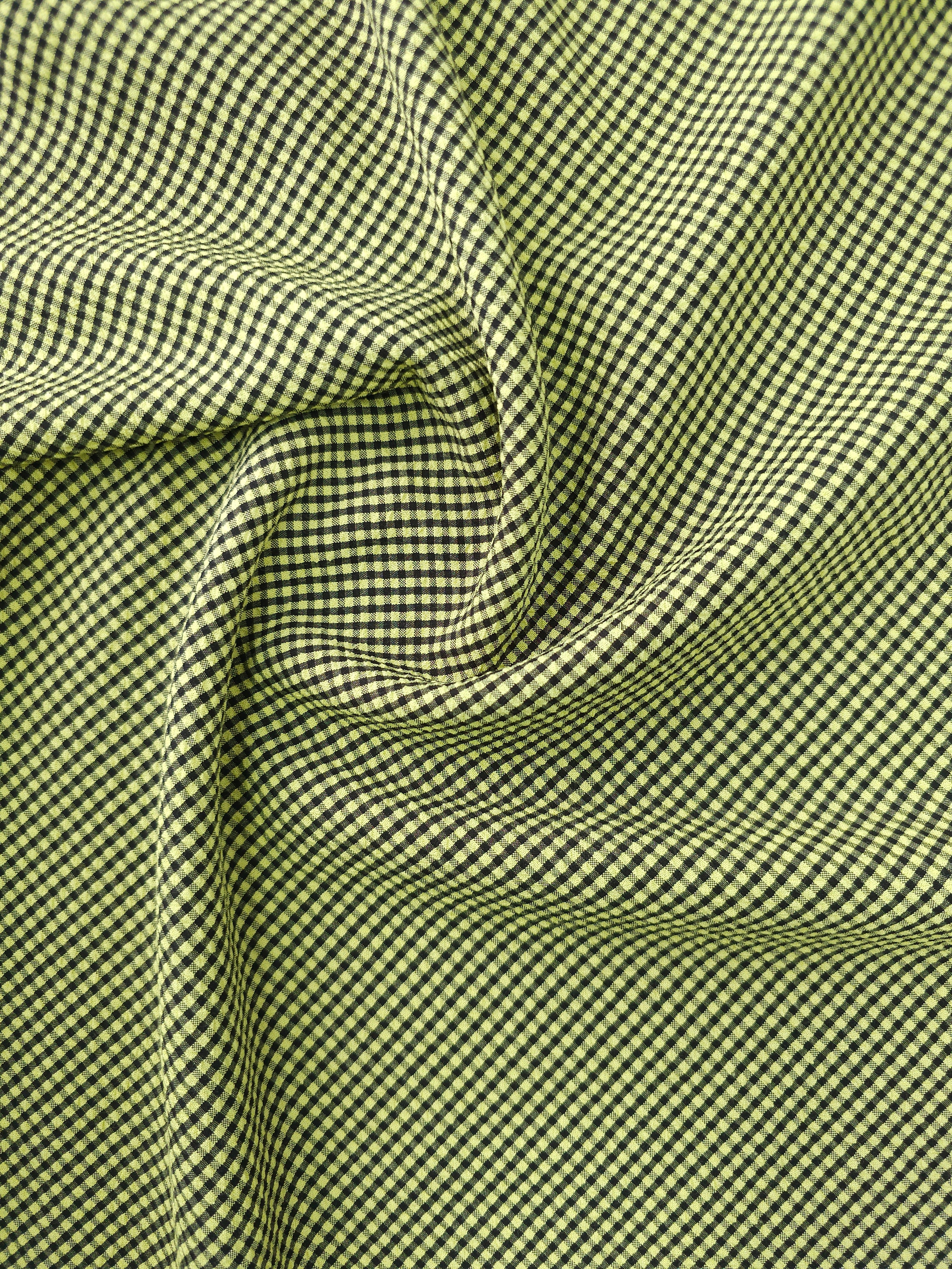 Yellow/Black Mini Gingham SeerSucker