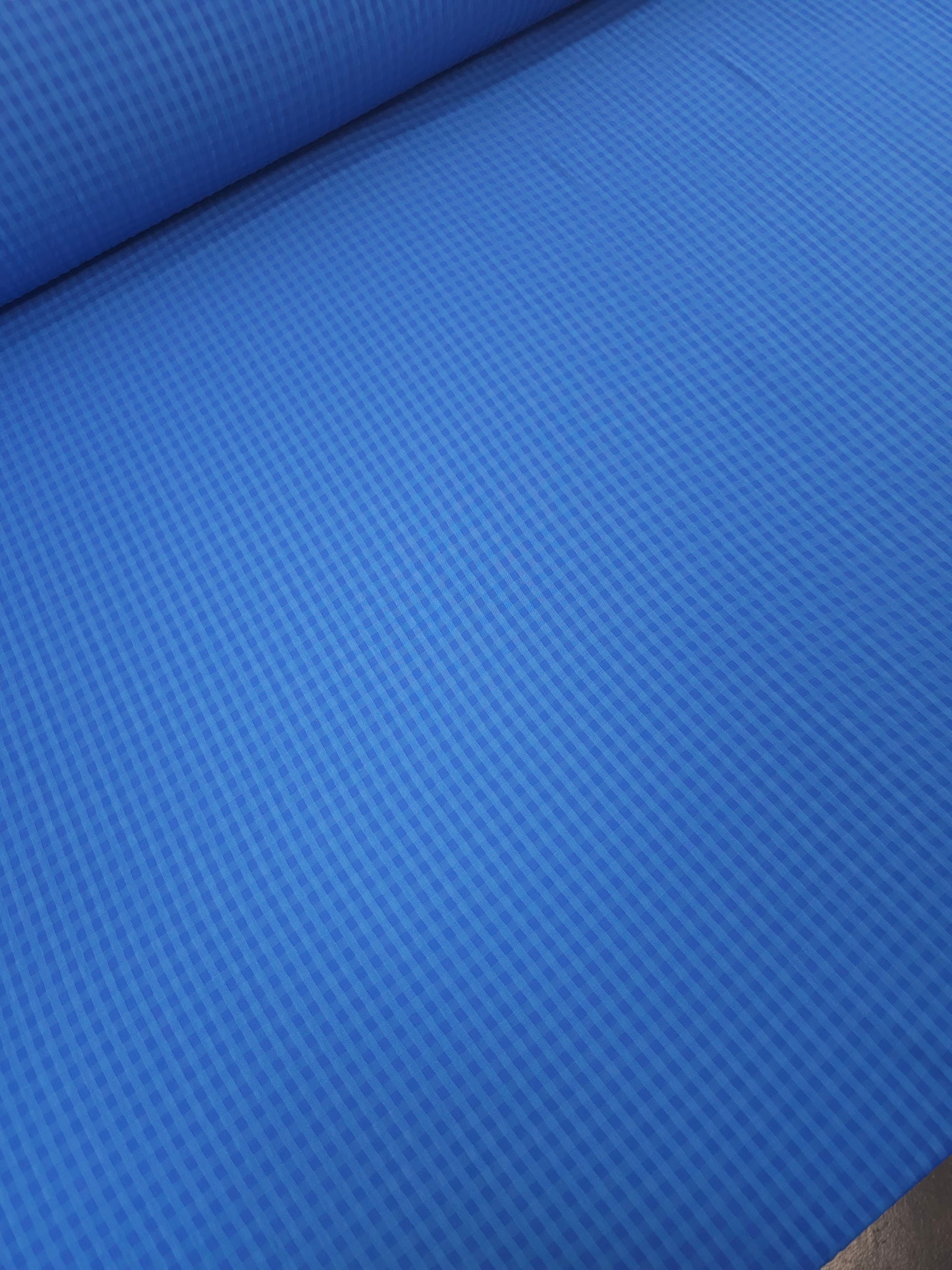 Cobalt Blue Gingham Viscose Cotton