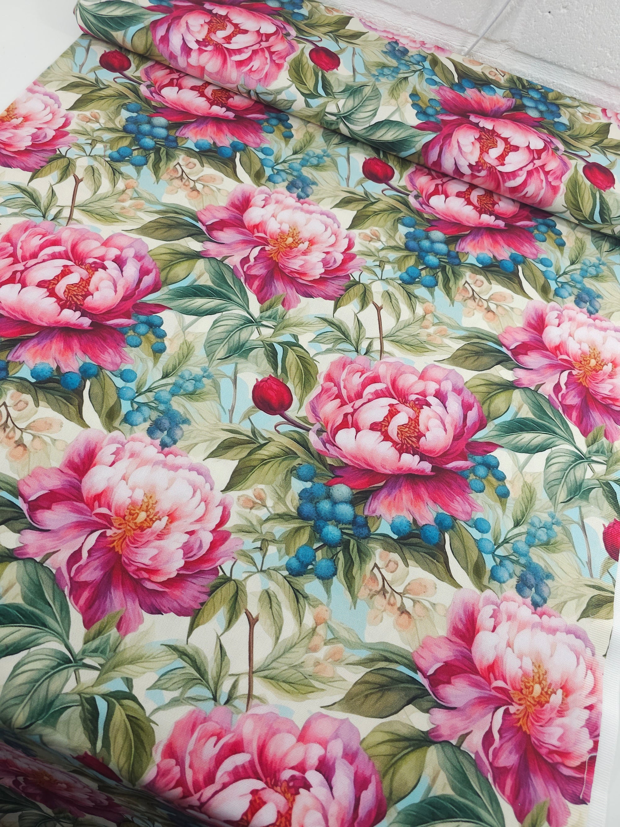 Botanical Peonies Canvas Cotton