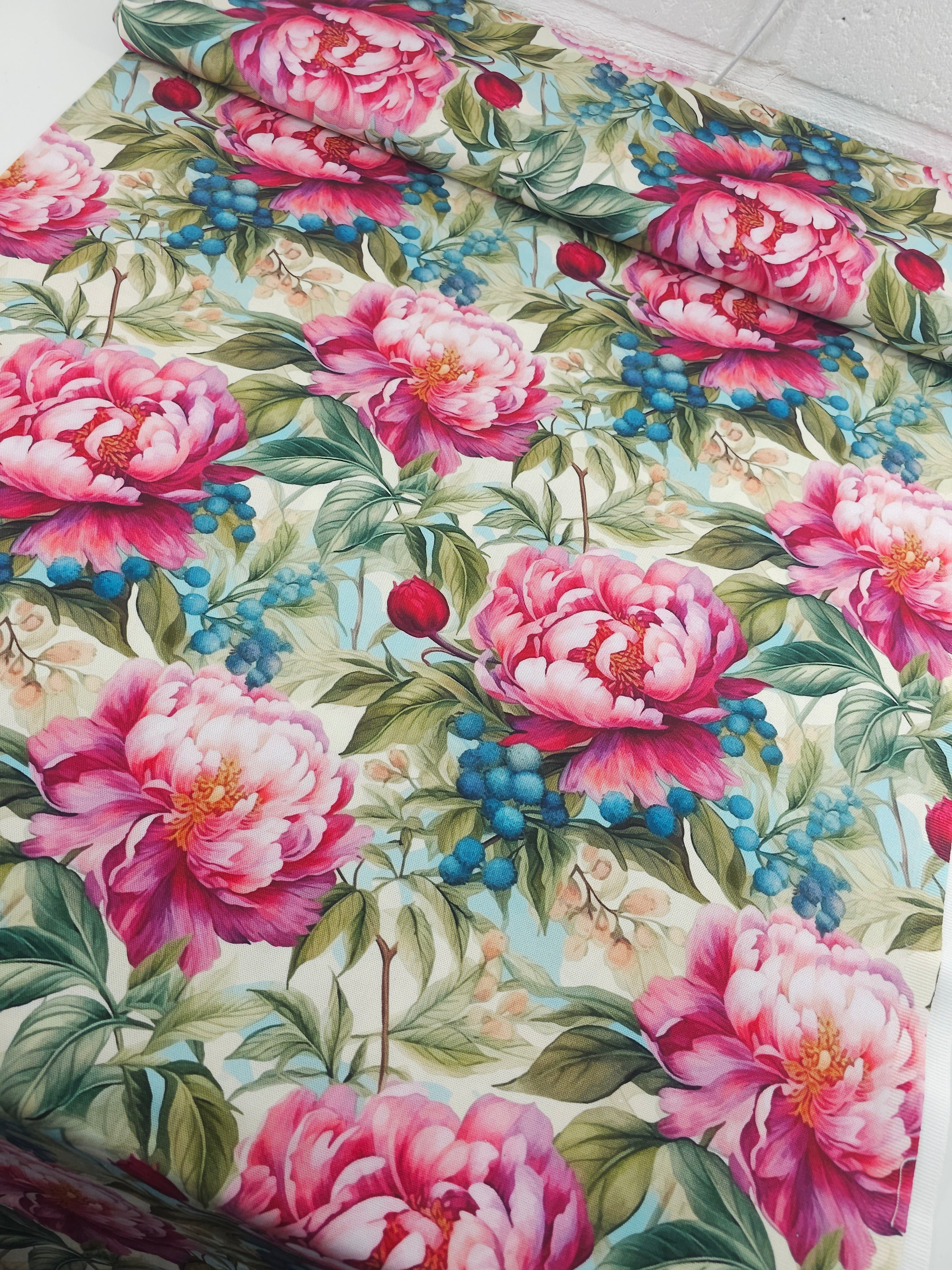 Botanical Peonies Canvas Cotton