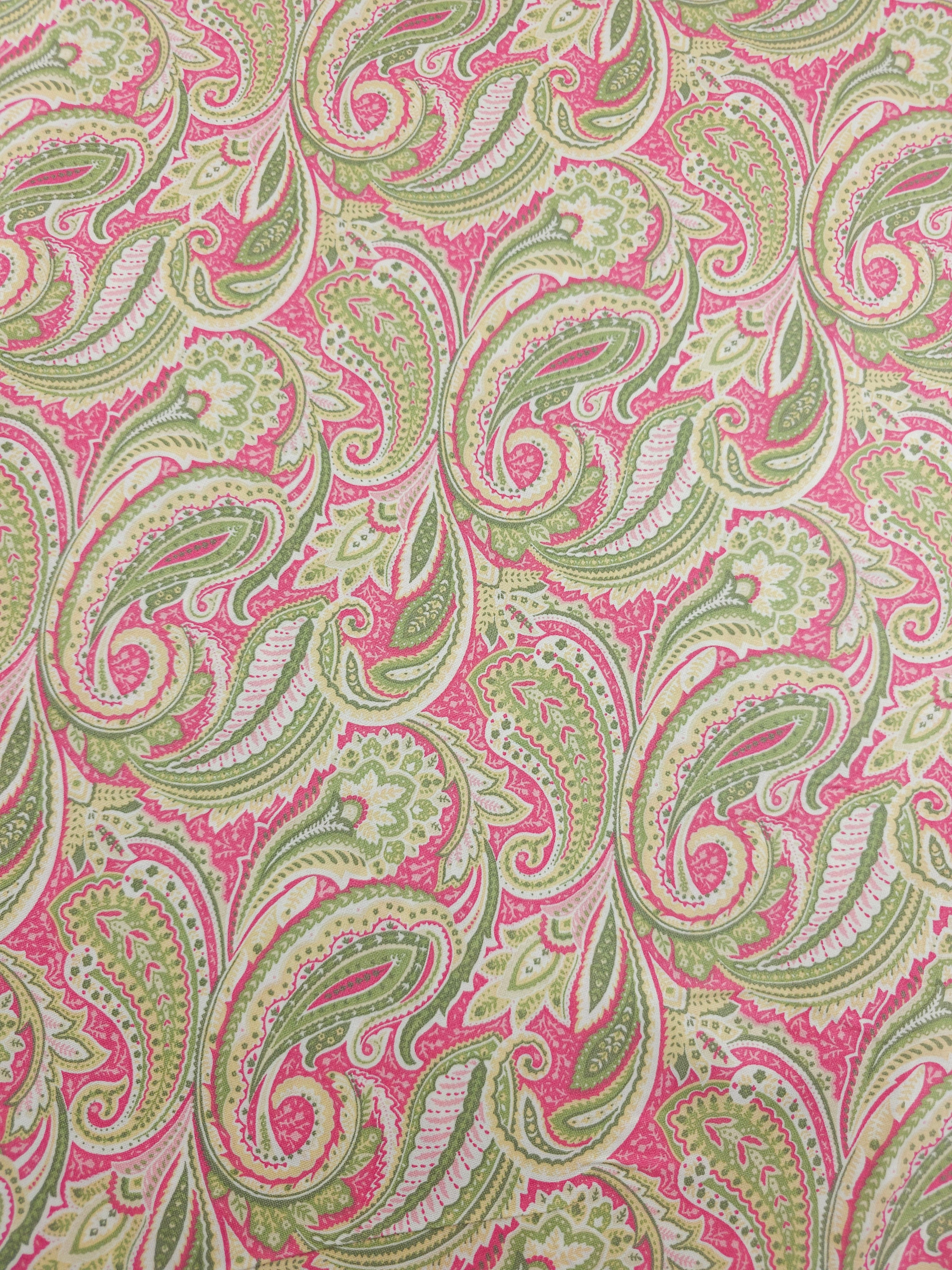 Pink/Sage Paisley 100% Cotton