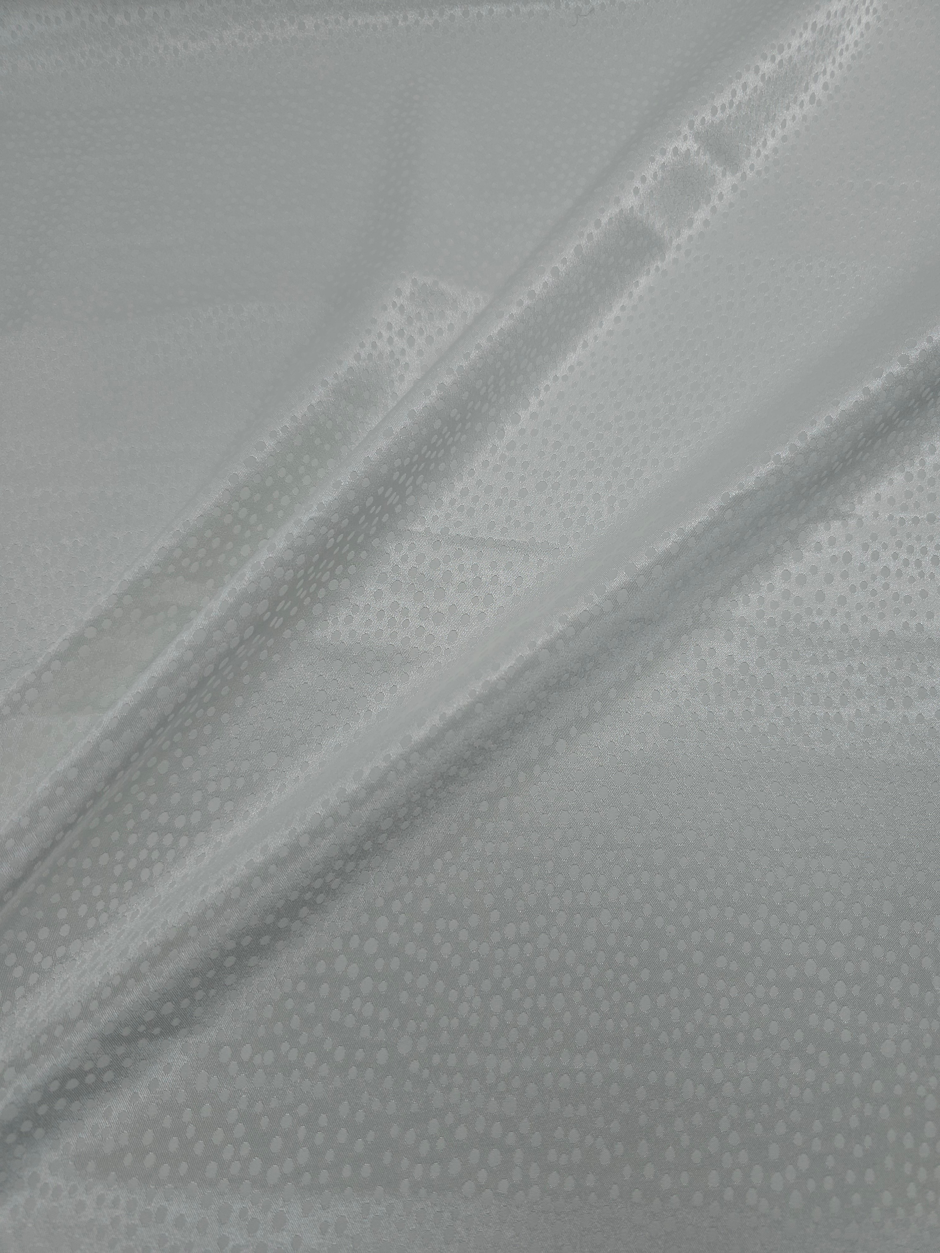 White Mini Polka Viscose Satin Jacquard