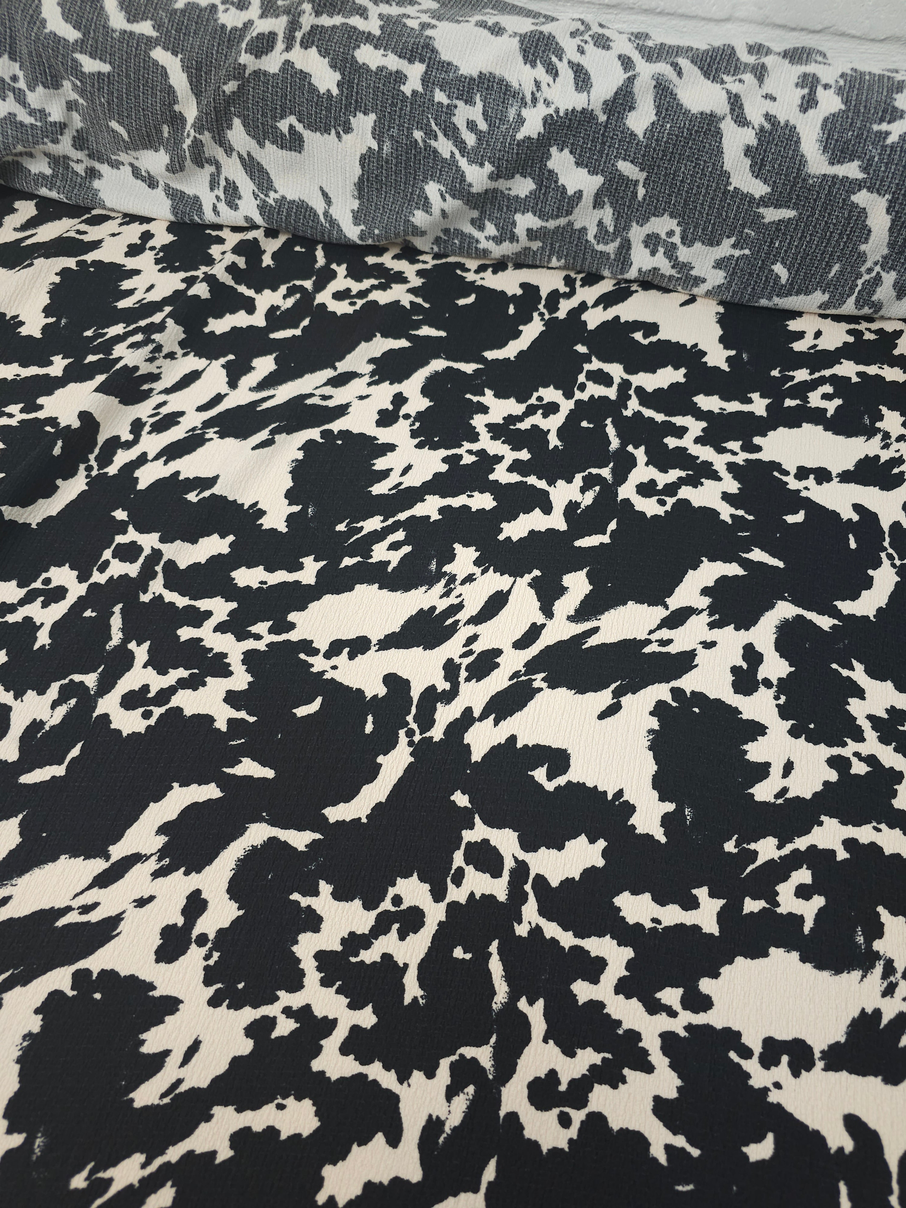 Black/Cream Cow Crinkle Stretch - ASDA