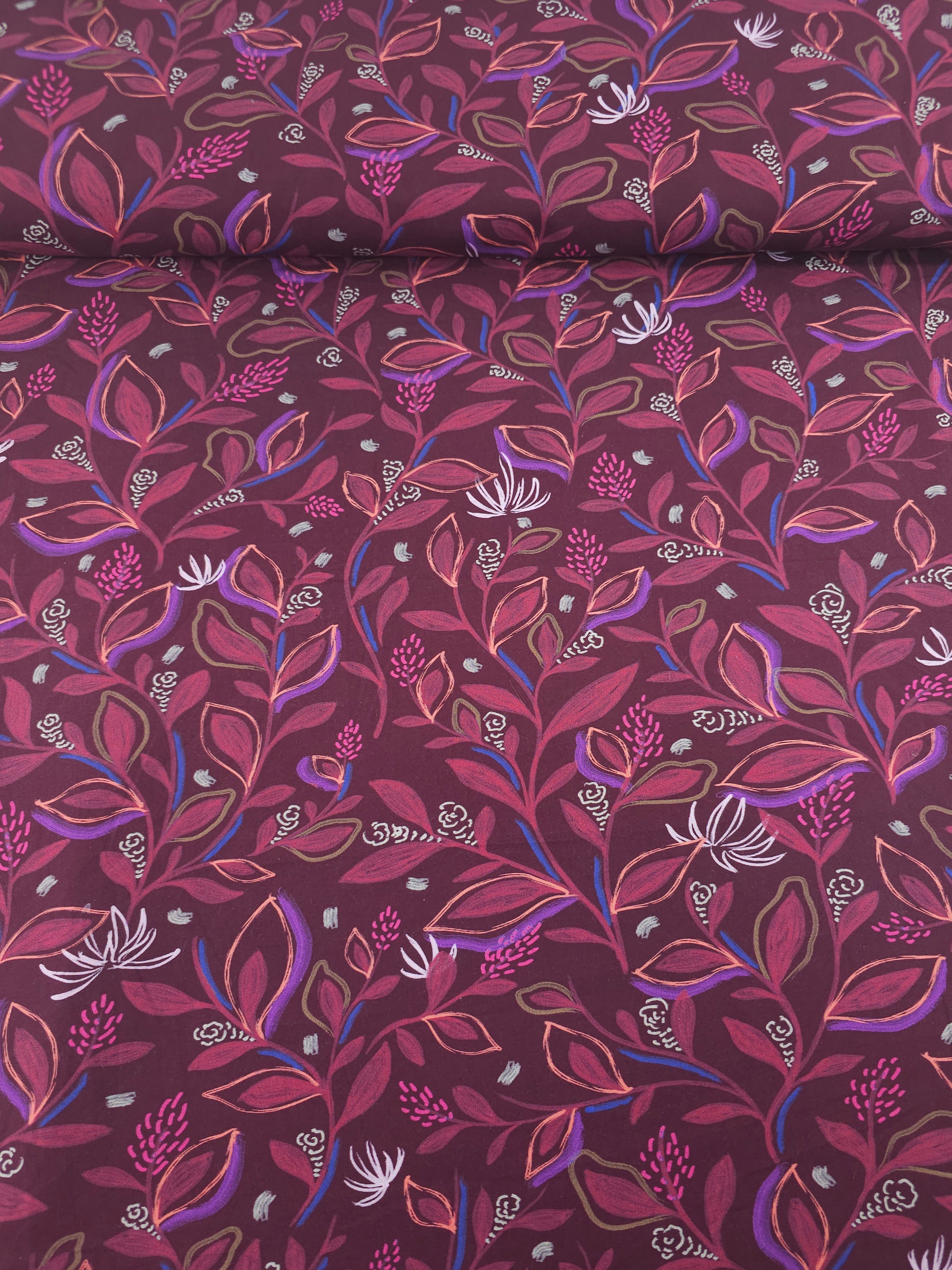 Grape Watercolour Leaf Twine 100% Cotton 60"