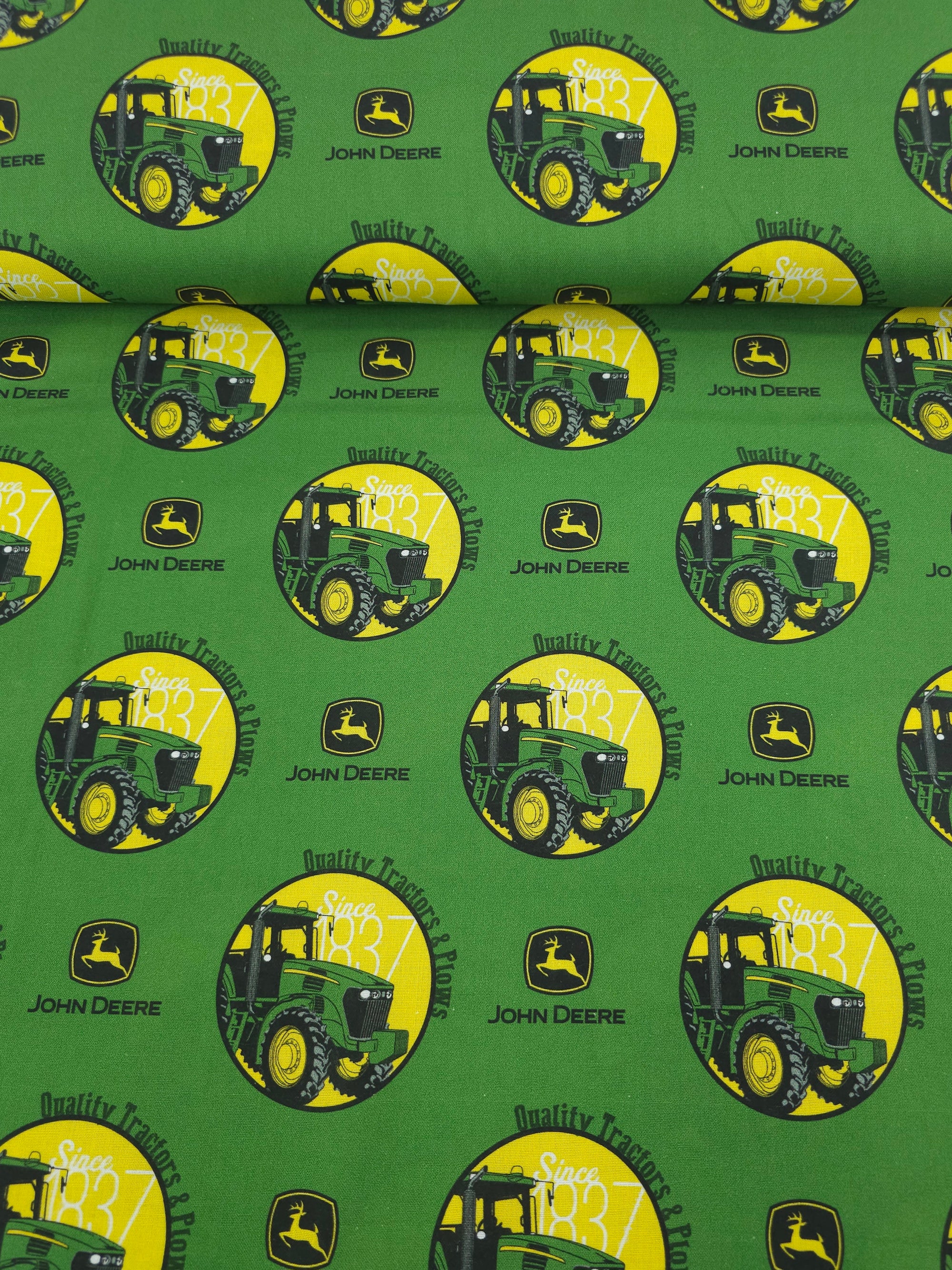 John Deere Tractor Icon 100% Cotton