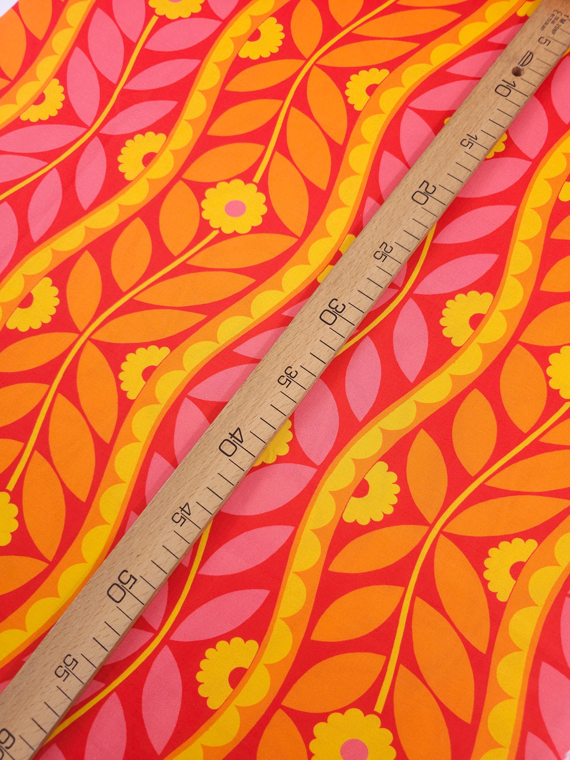 Orange/Pink Flower Trail 100% Cotton - Free Spirit x Jane Sassaman