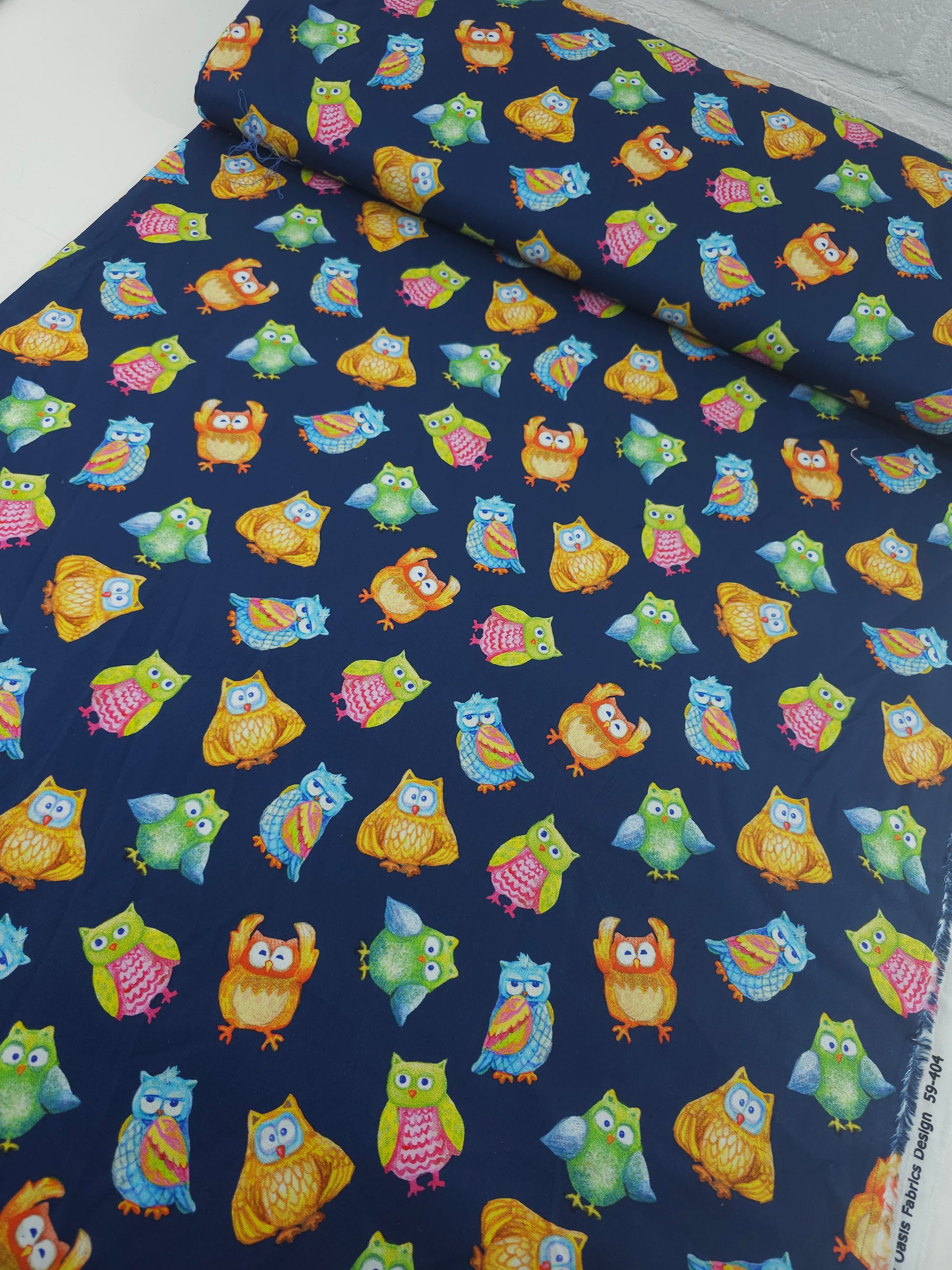 Expressionist Novelty Owls 100% Cotton