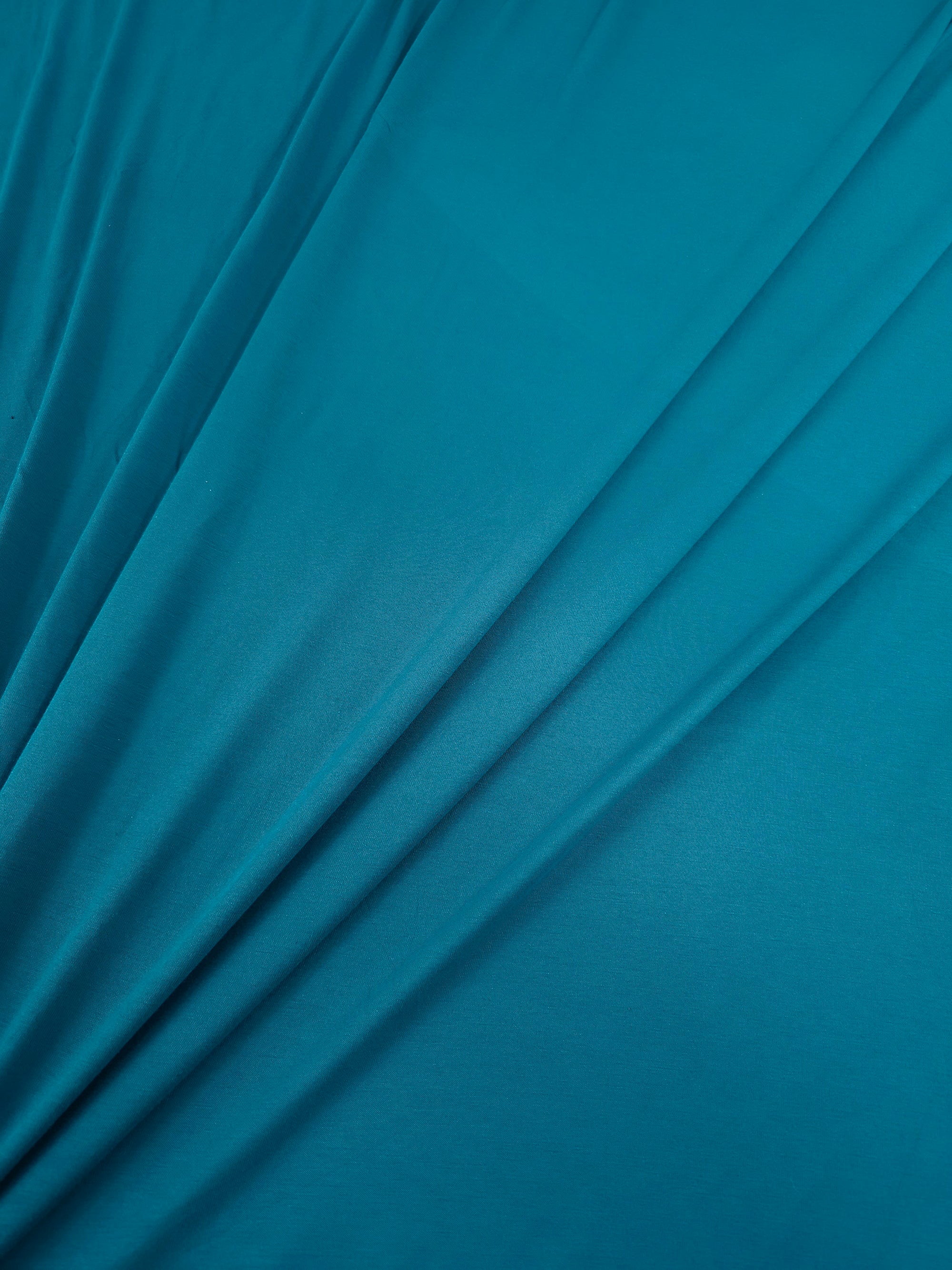 Teal Blue Organic Bamboo Cotton Jersey