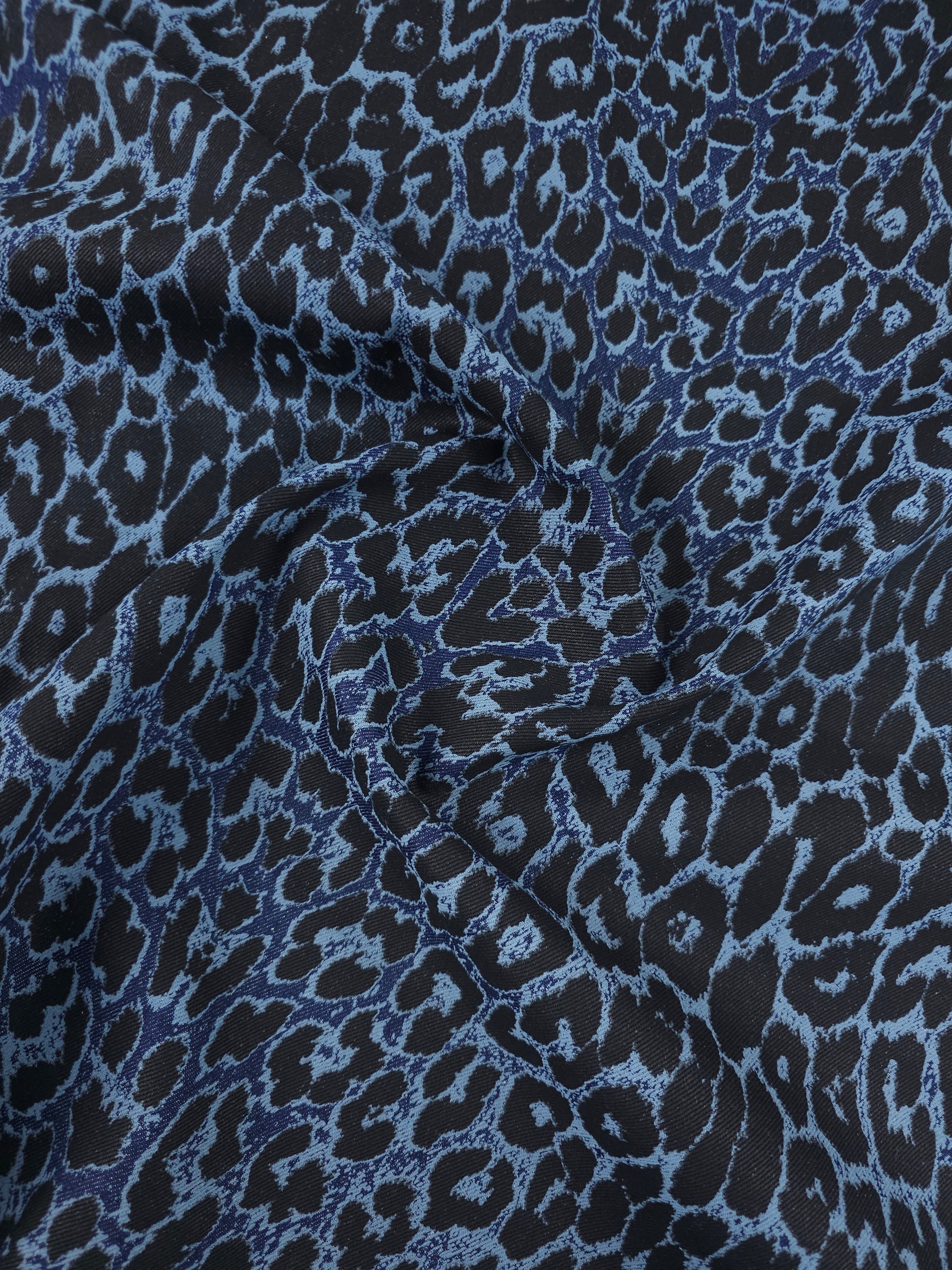 Blue/Black Leopard Denim