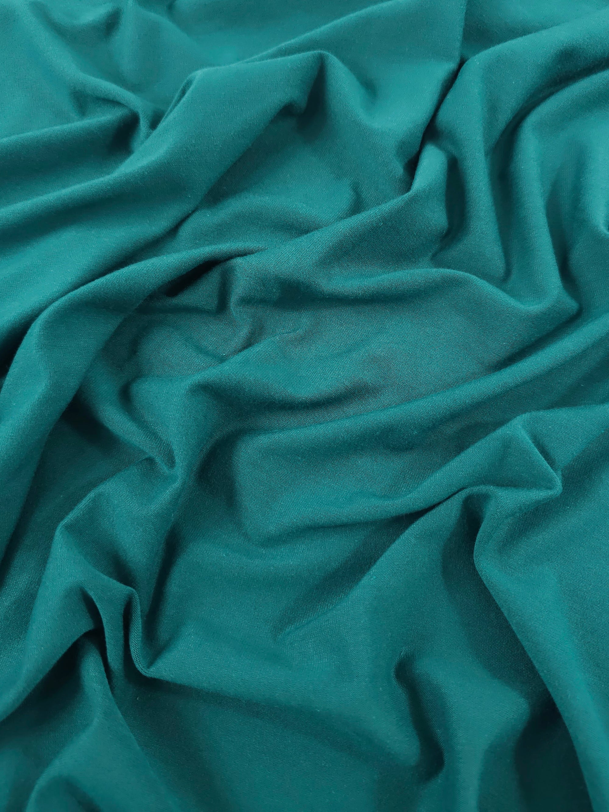 Deep Teal Organic Bamboo Cotton Jersey