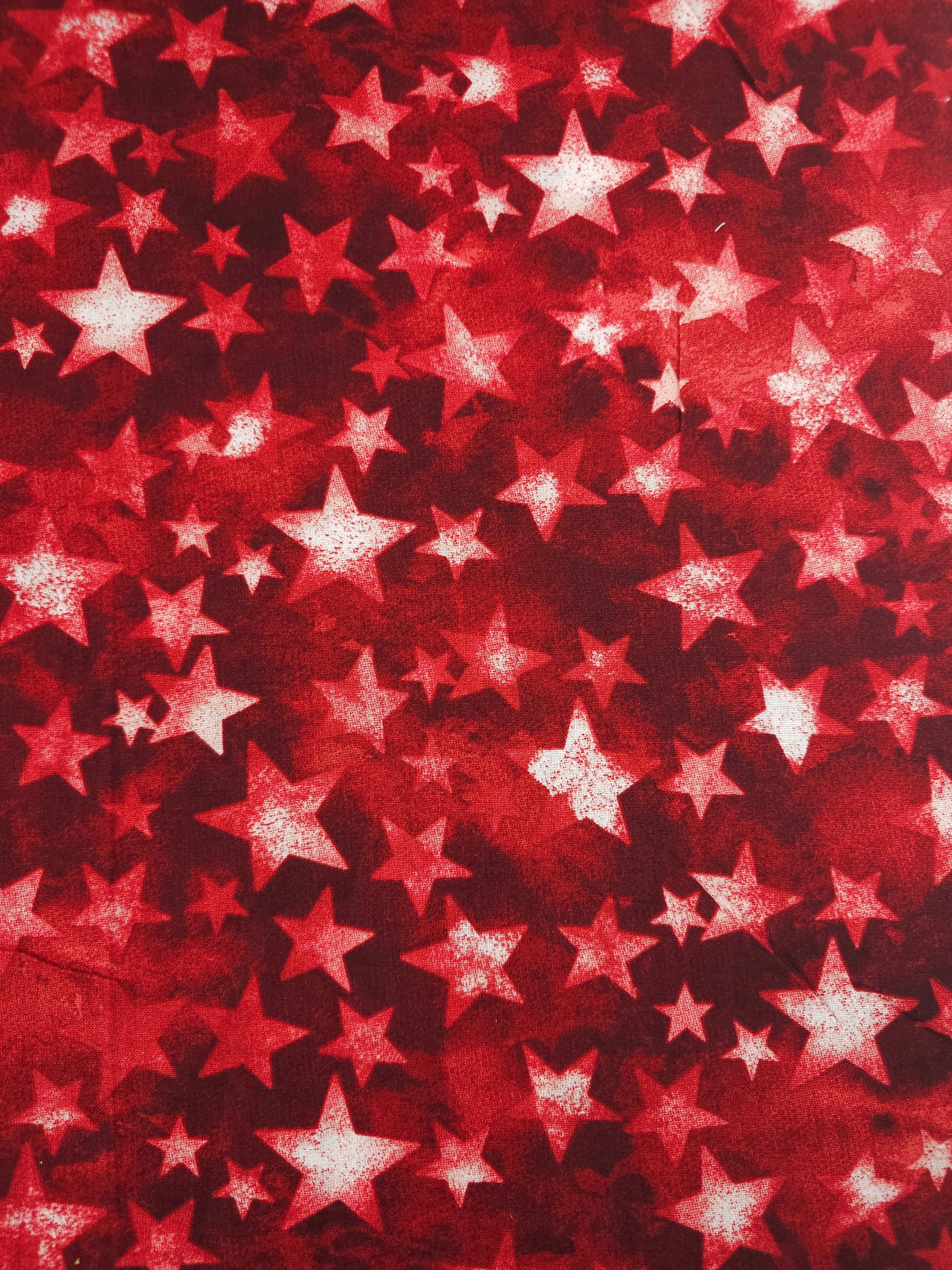 Deep Red Irregular Star 100% Cotton