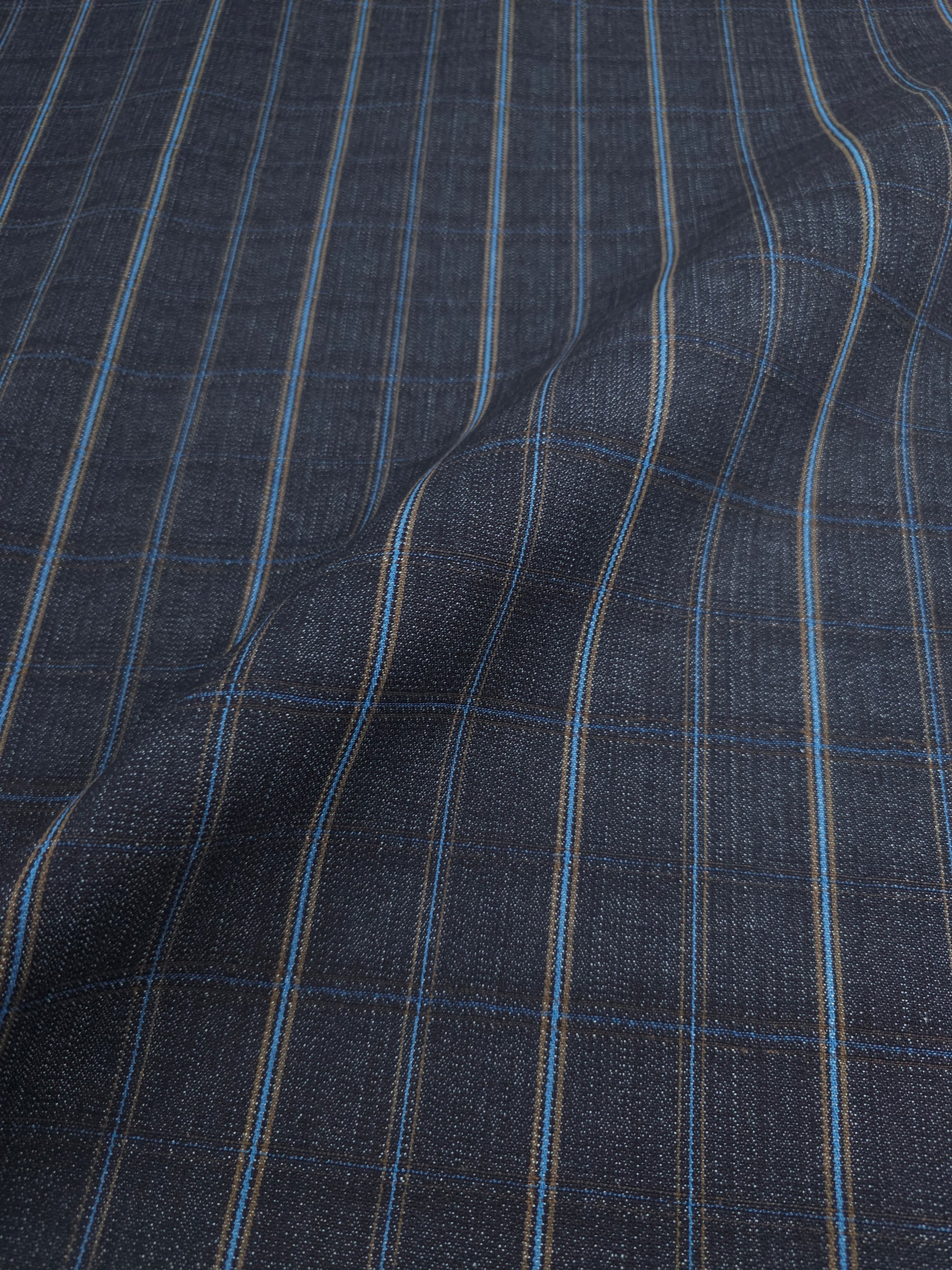 Dark Navy/Blue Retro Square Check Denim