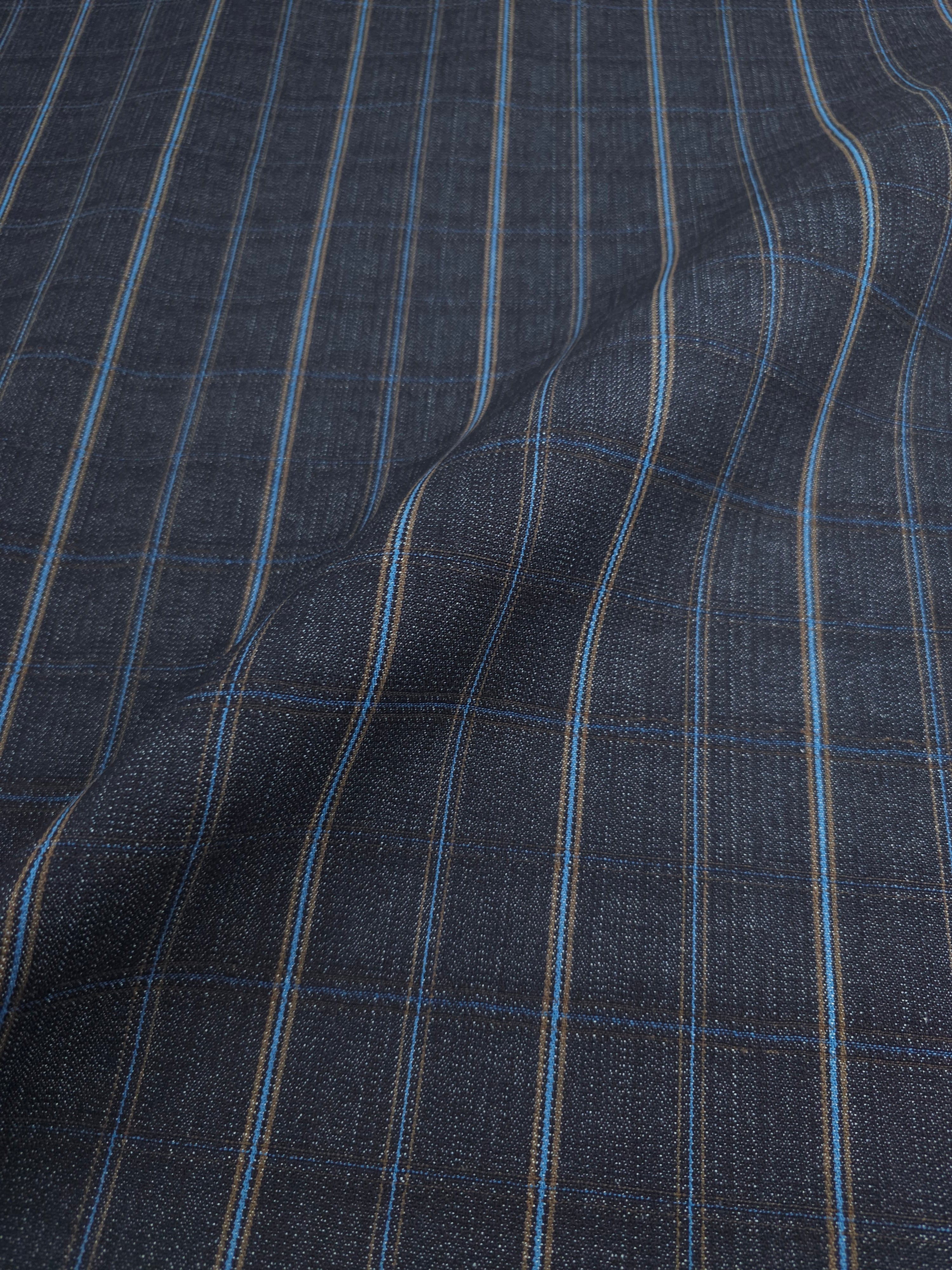 Dark Navy/Blue Retro Square Check Denim