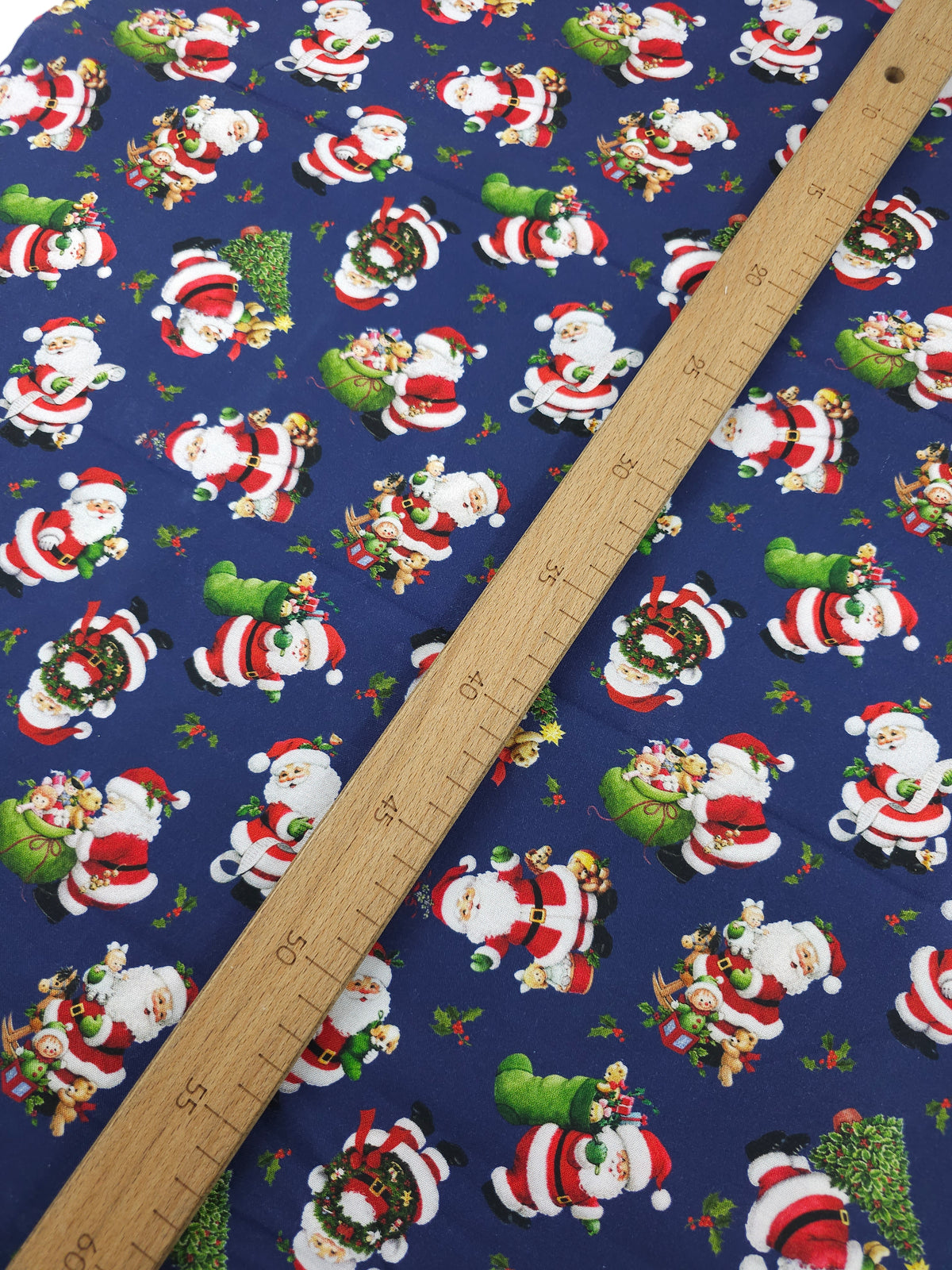 Navy Jolly Santa 100% Cotton