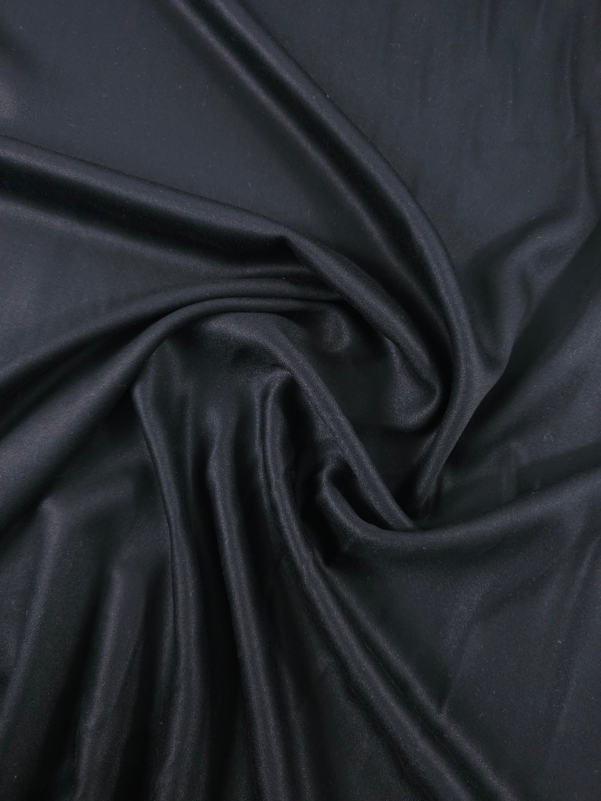 Black Viscose Matte Satin
