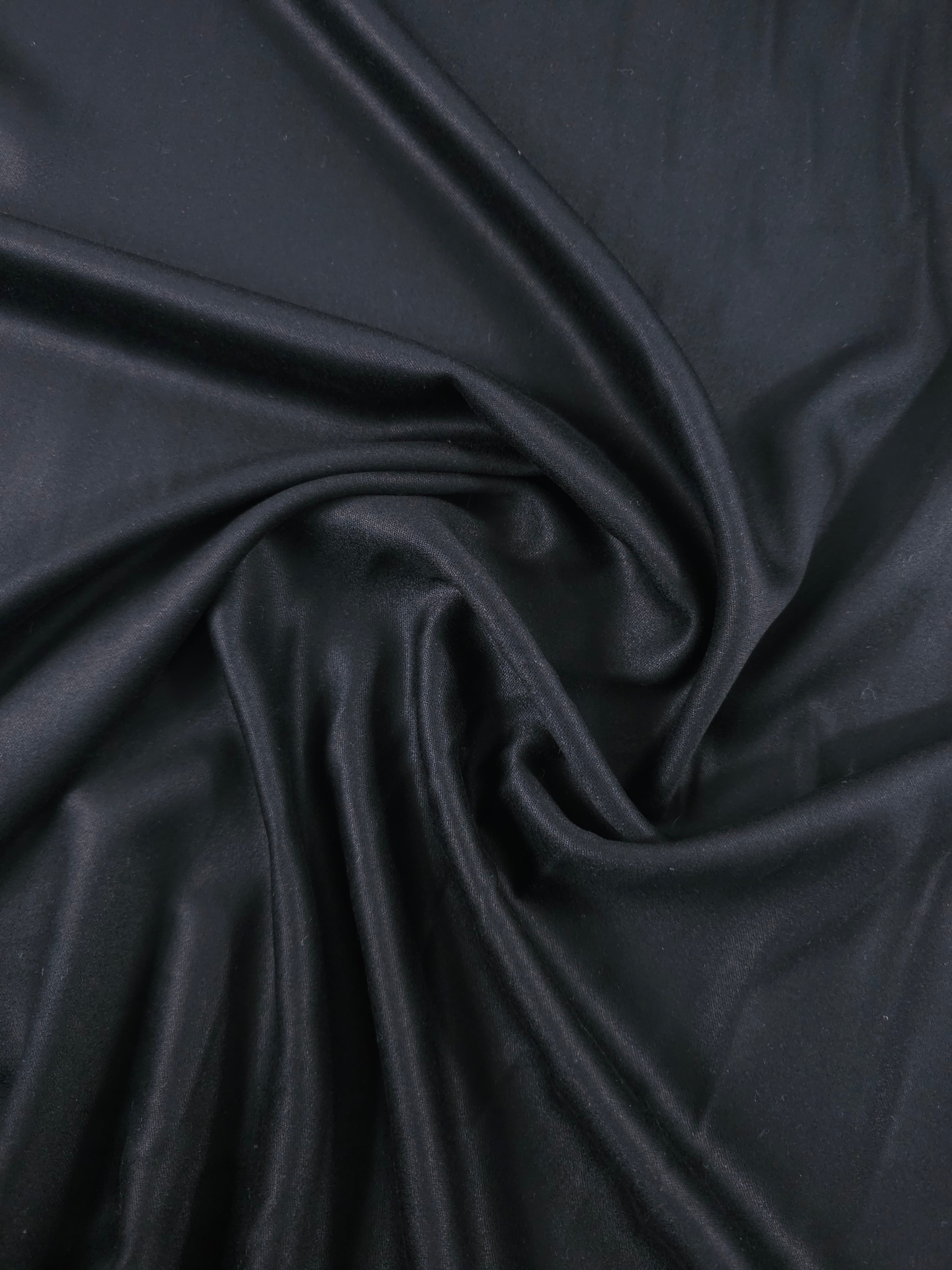 Black Viscose Matte Satin