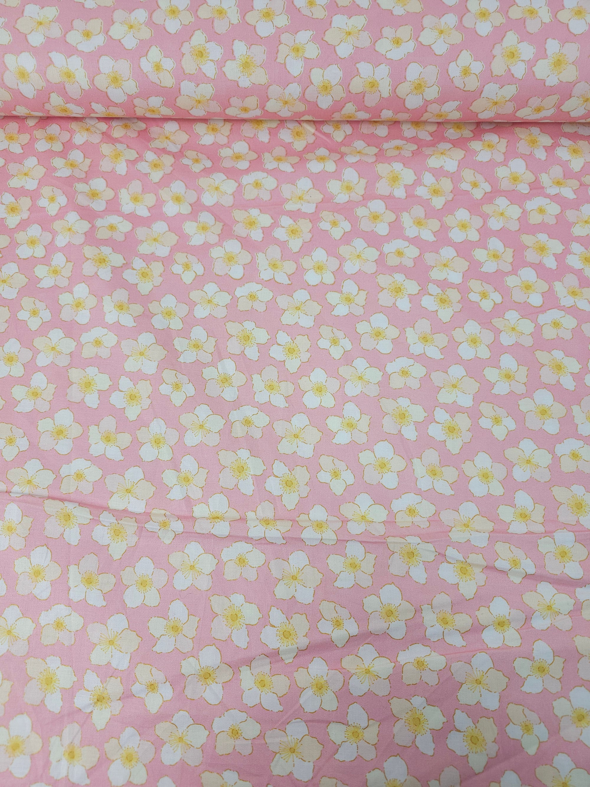 Pink Daisy Flower 100% Cotton