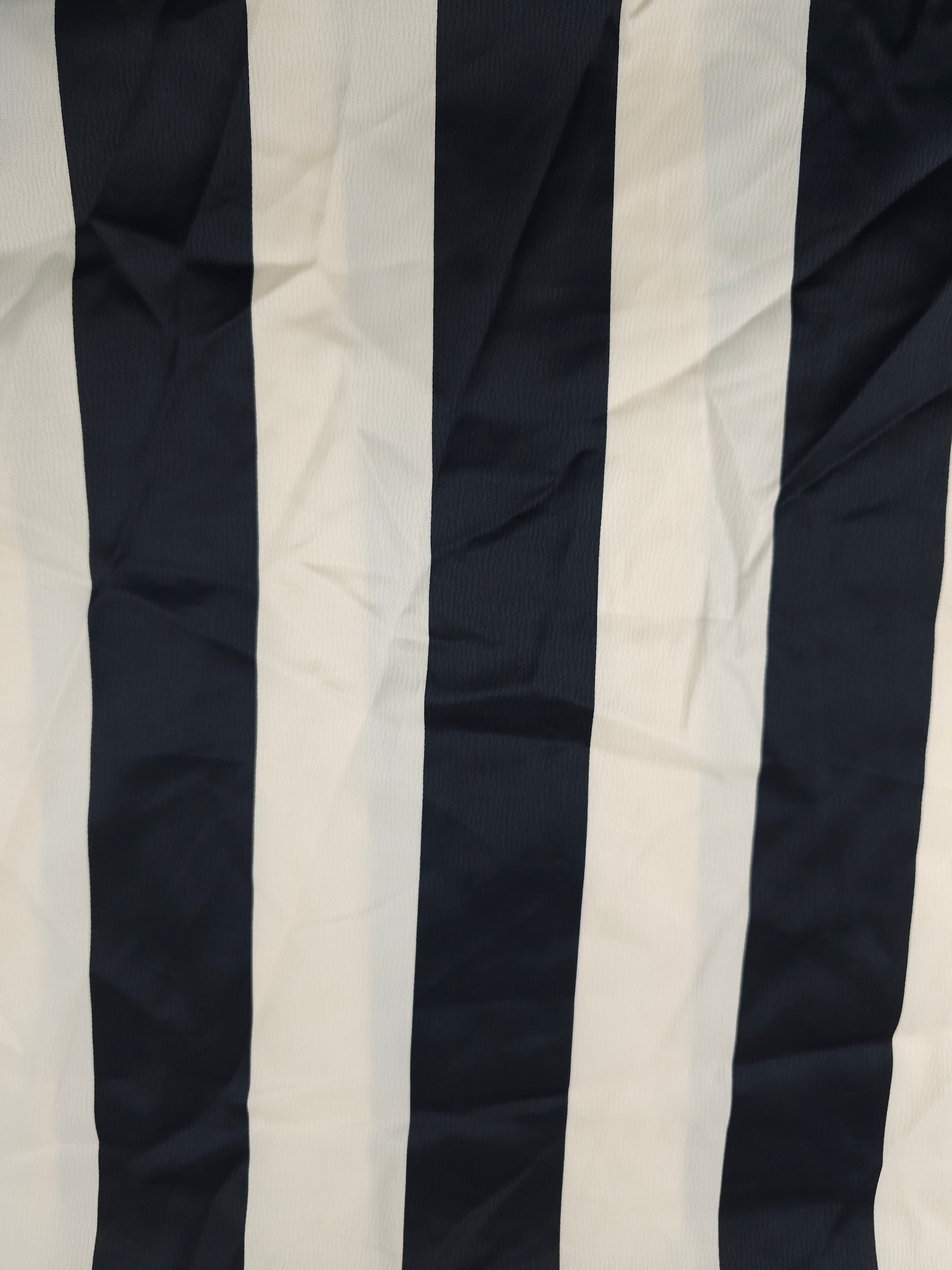 Black and cream stripe Viscose sateen- 1.3m piece