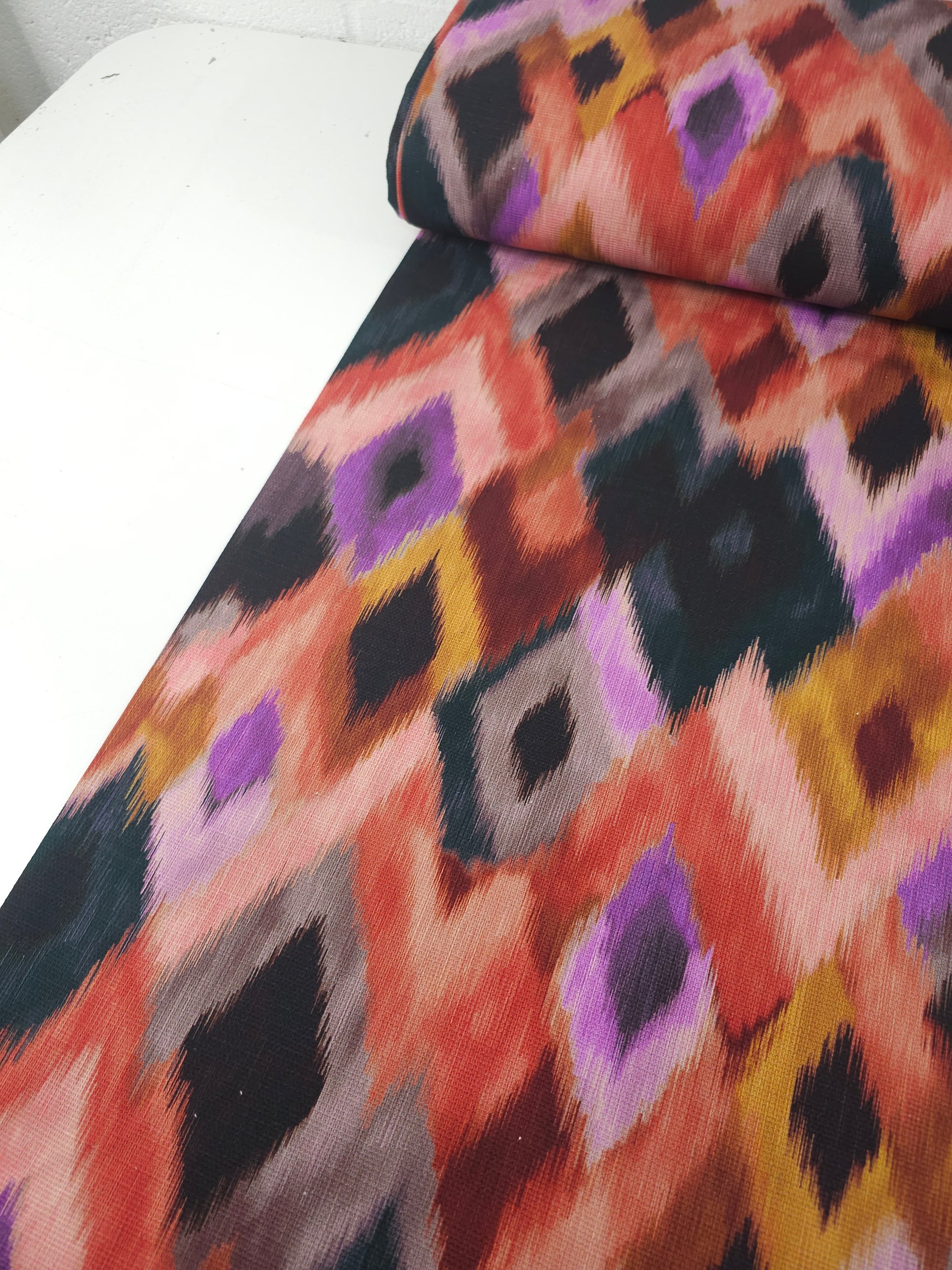Abstract Ikat Blur Canvas Cotton