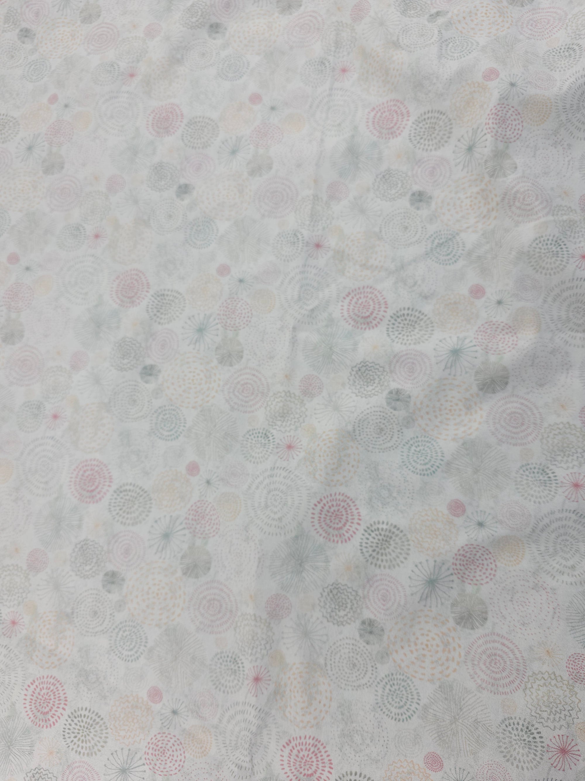 Light grey pink burst Cotton- 2.4m piece