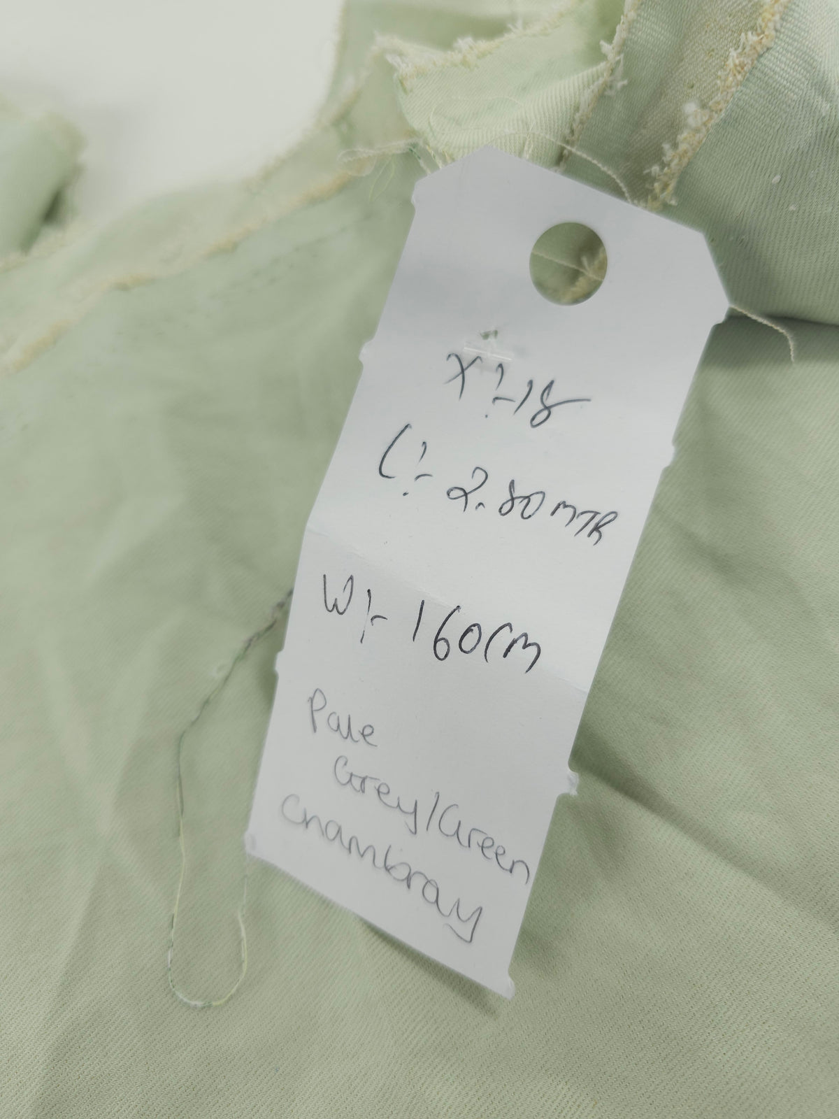 Pale green Chambray- 2.8m piece