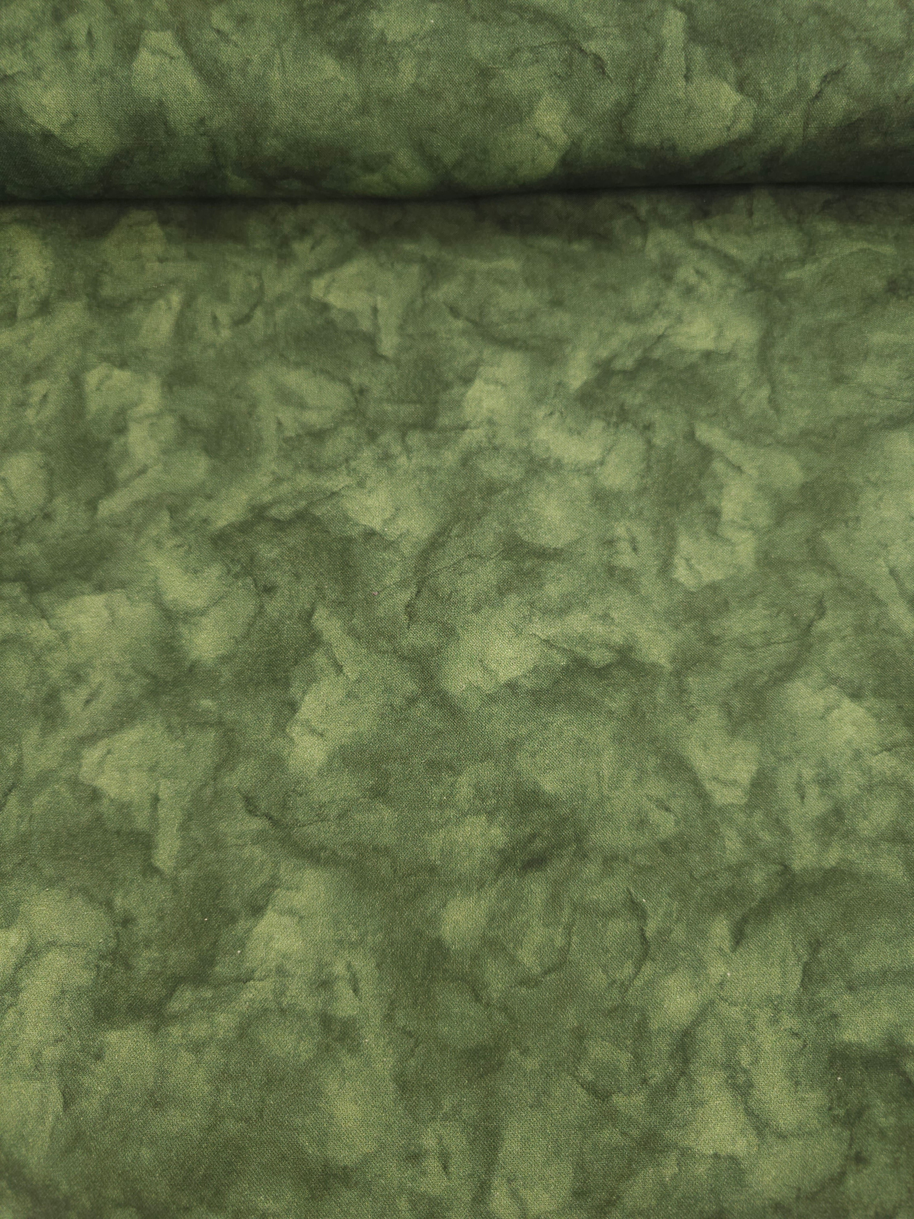 Moss Green Smokey Marble 100% Cotton